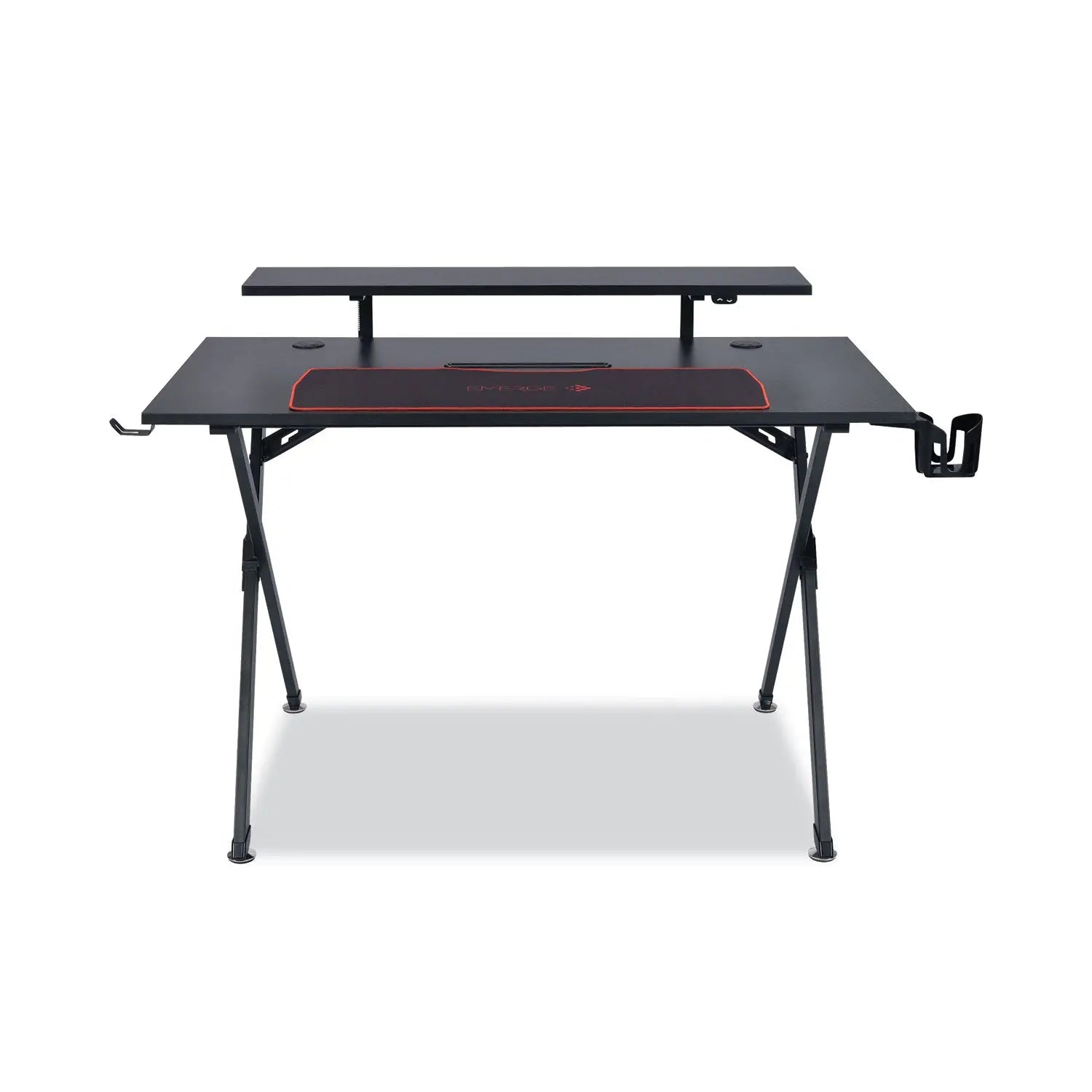 Vizon Gaming Desk with Raised Monitor Platform and Six-Color LED Lighting Strip, 47.2" x 26.6" x 35", Black Emerge™ Flipcost
