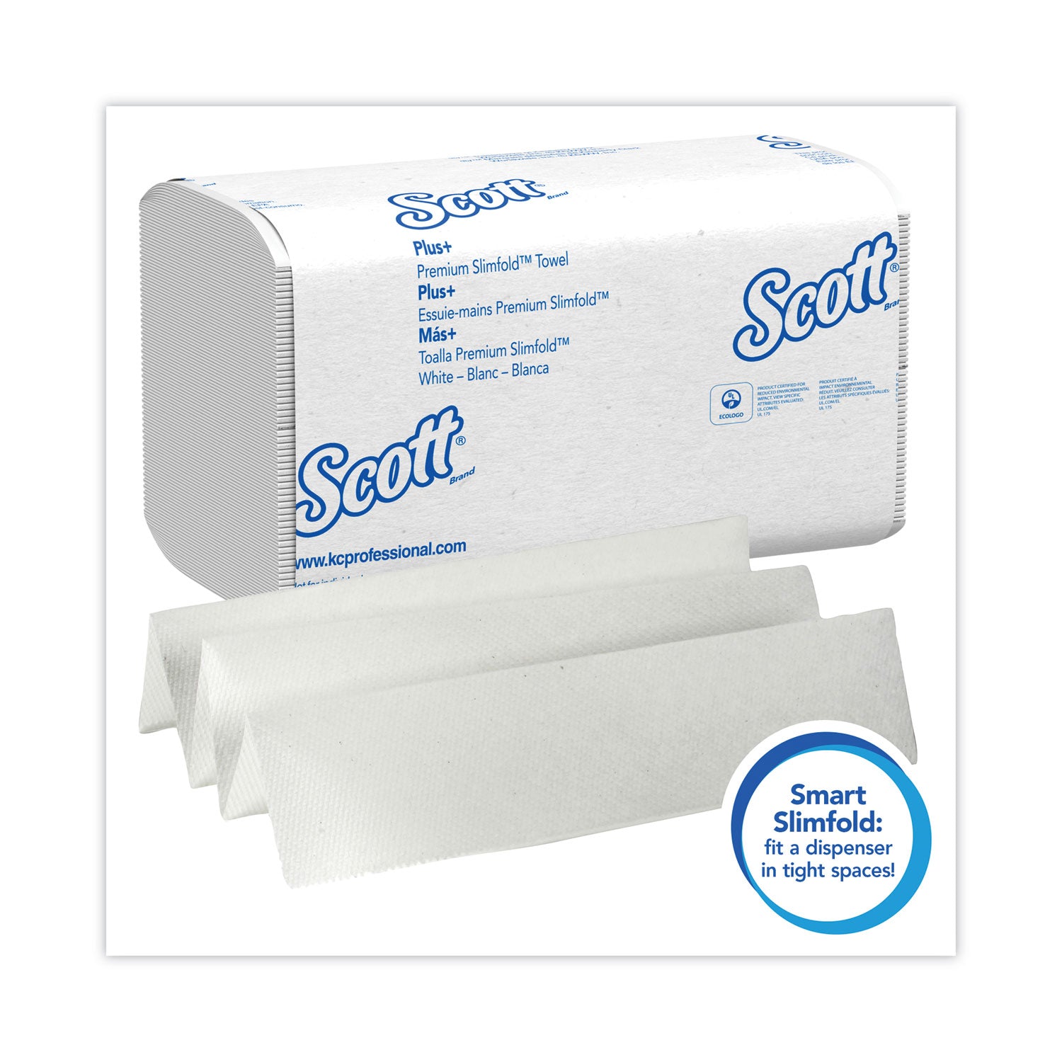 Scott® Slimfold Towels, 1-Ply, 7.5 x 11.6, White, 90/Pack, 24 Packs/Carton