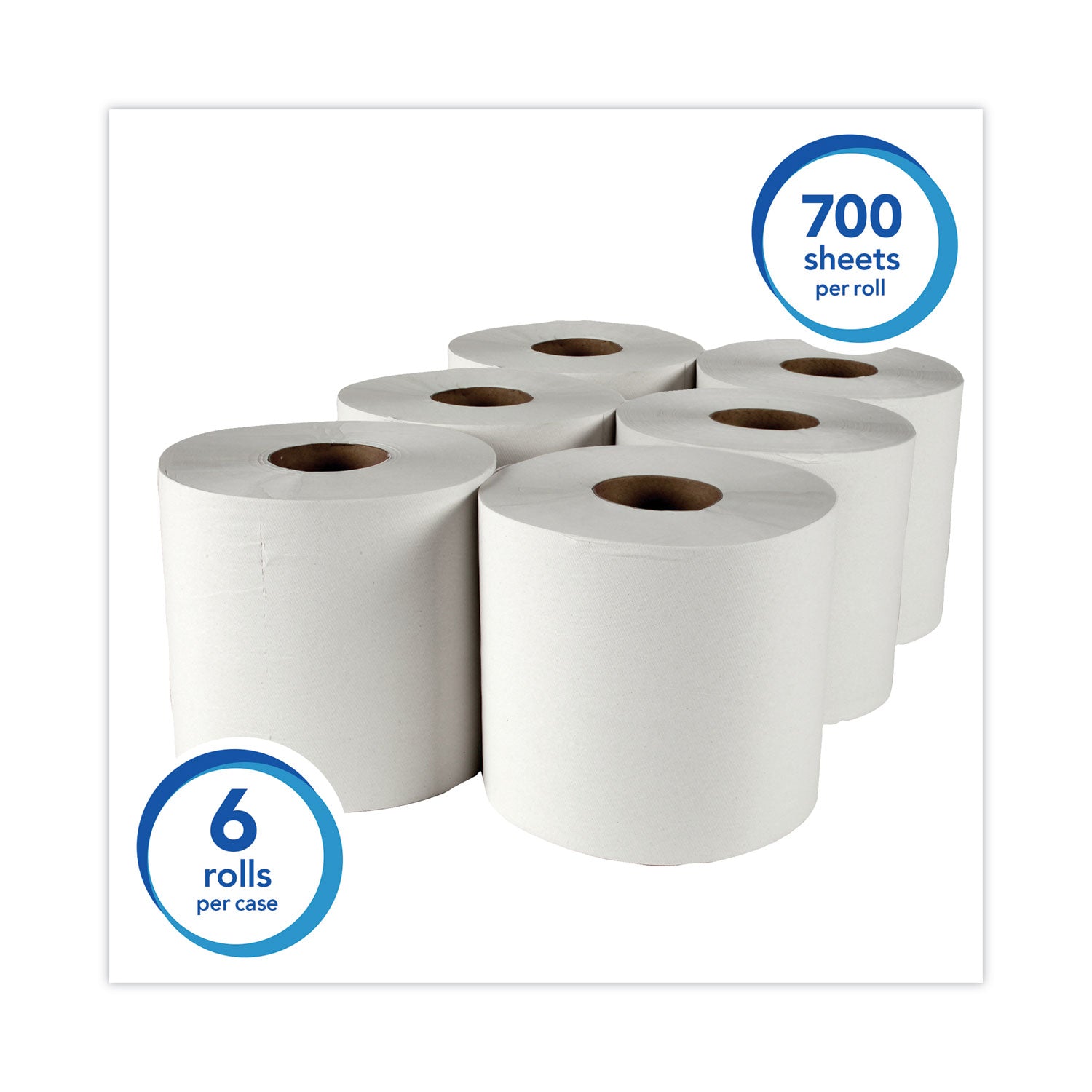 Scott® Essential Roll Center-Pull Towels, 1-Ply, 8 x 12, White, 700/Roll, 6 Rolls/Carton