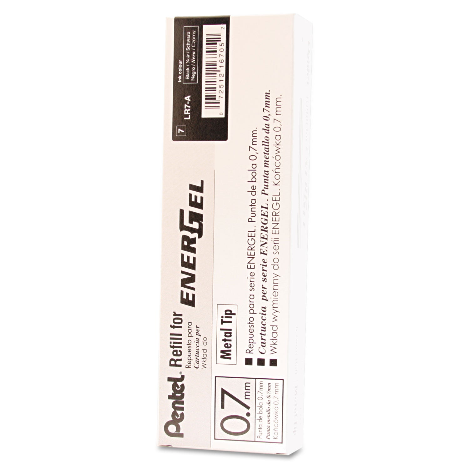 Pentel® Refill For Pentel Energel Retractable Liquid Gel Pens, Medium Conical Tip, Black Ink