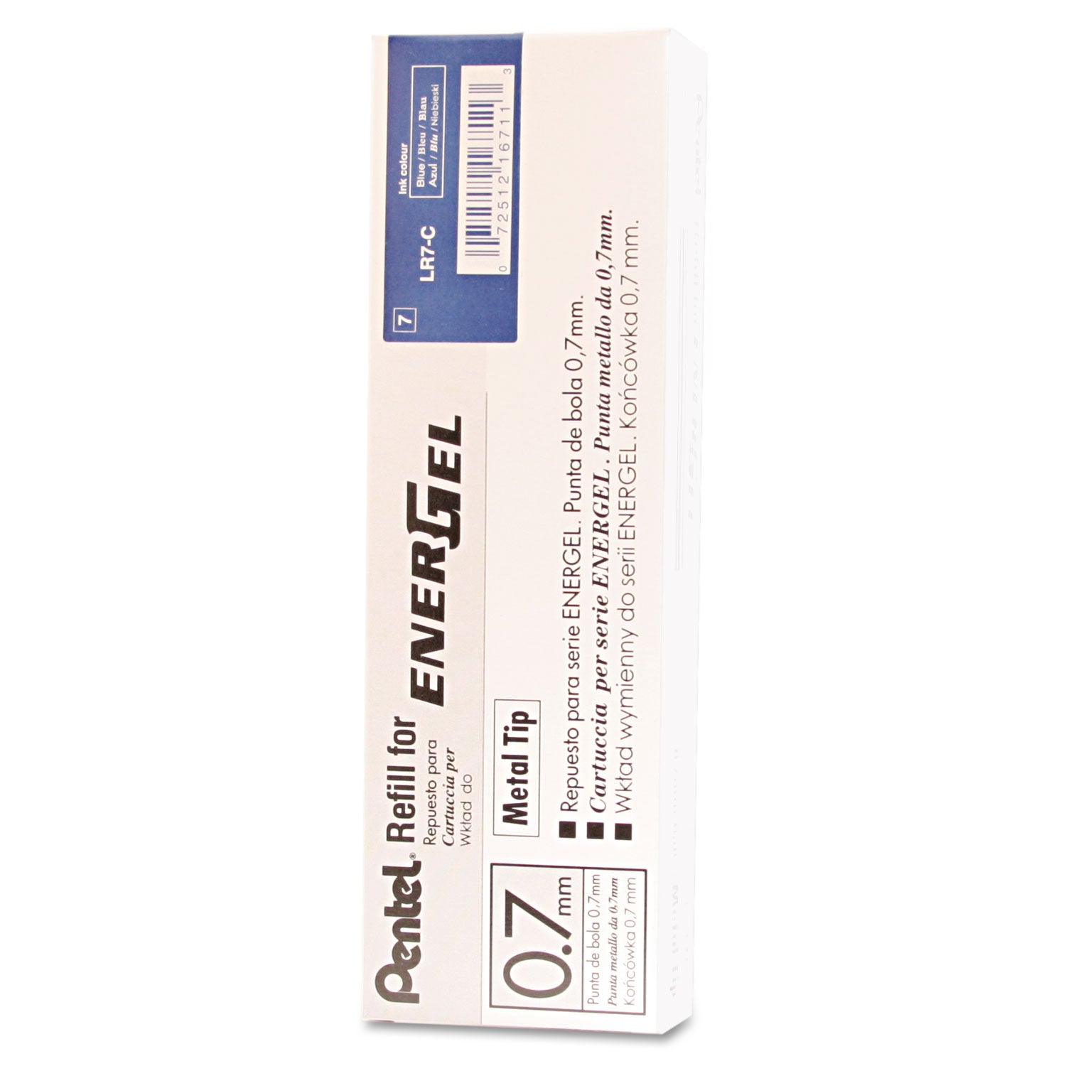 Pentel® Refill For Pentel Energel Retractable Liquid Gel Pens, Medium Conical Tip, Blue Ink