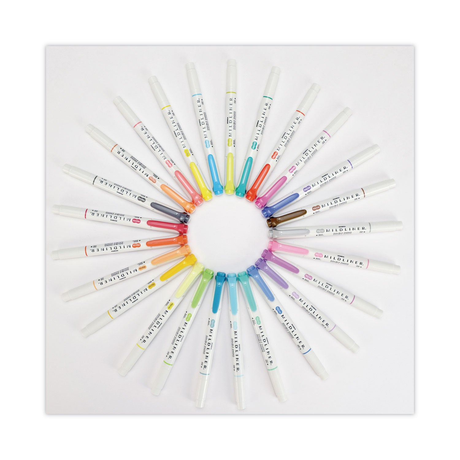 Zebra® Mildliner Double Ended Highlighter Variety Pack, Asst Ink Colors, Bold-Chisel/Fine-Bullet Tips, Asst Barrel Colors, 25/Pack