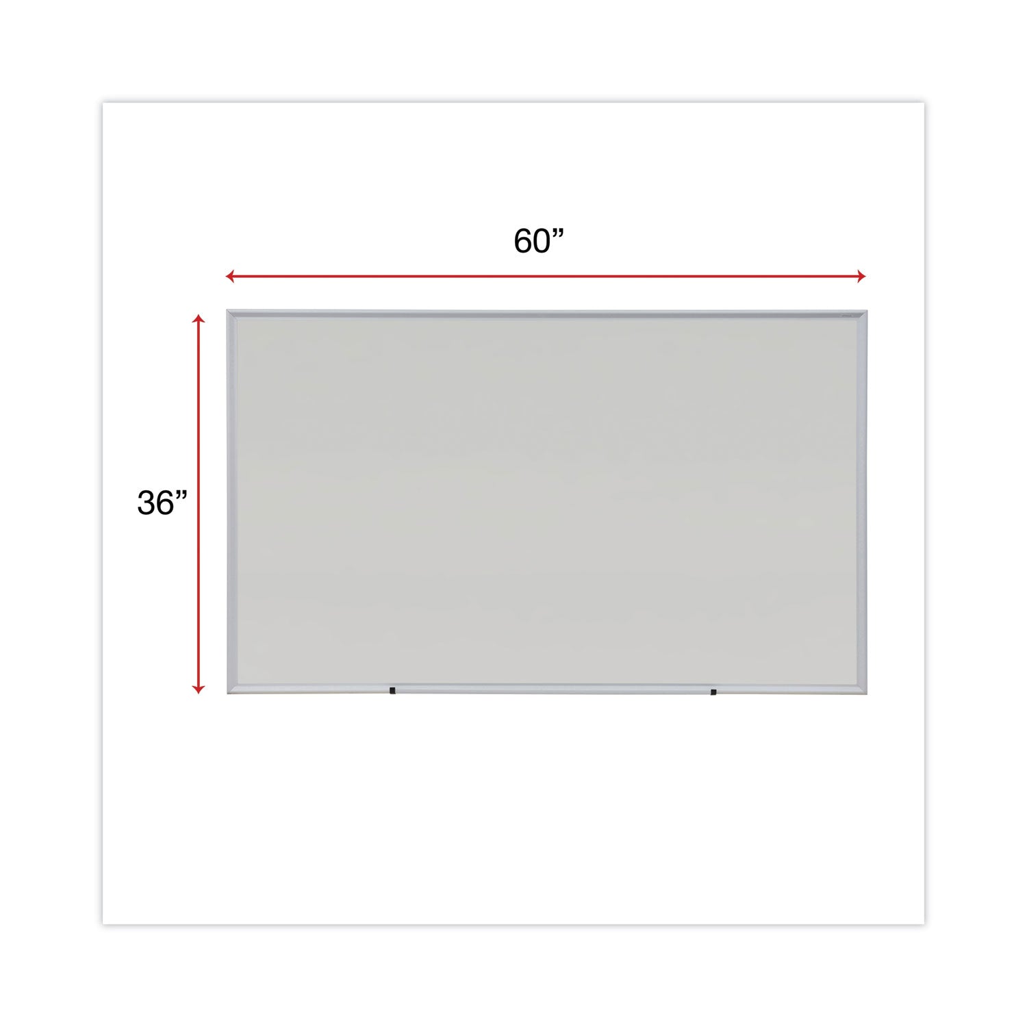 Universal® Deluxe Melamine Dry Erase Board, 60" x 36", White Surface, Anodized Aluminum Frame