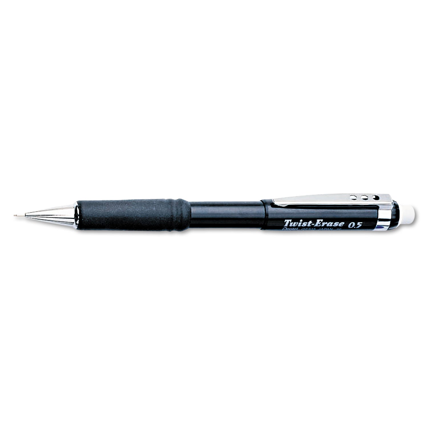 Pentel® Twist-Erase III Mechanical Pencil, 0.5 mm, HB (#2), Black Lead, Black Barrel