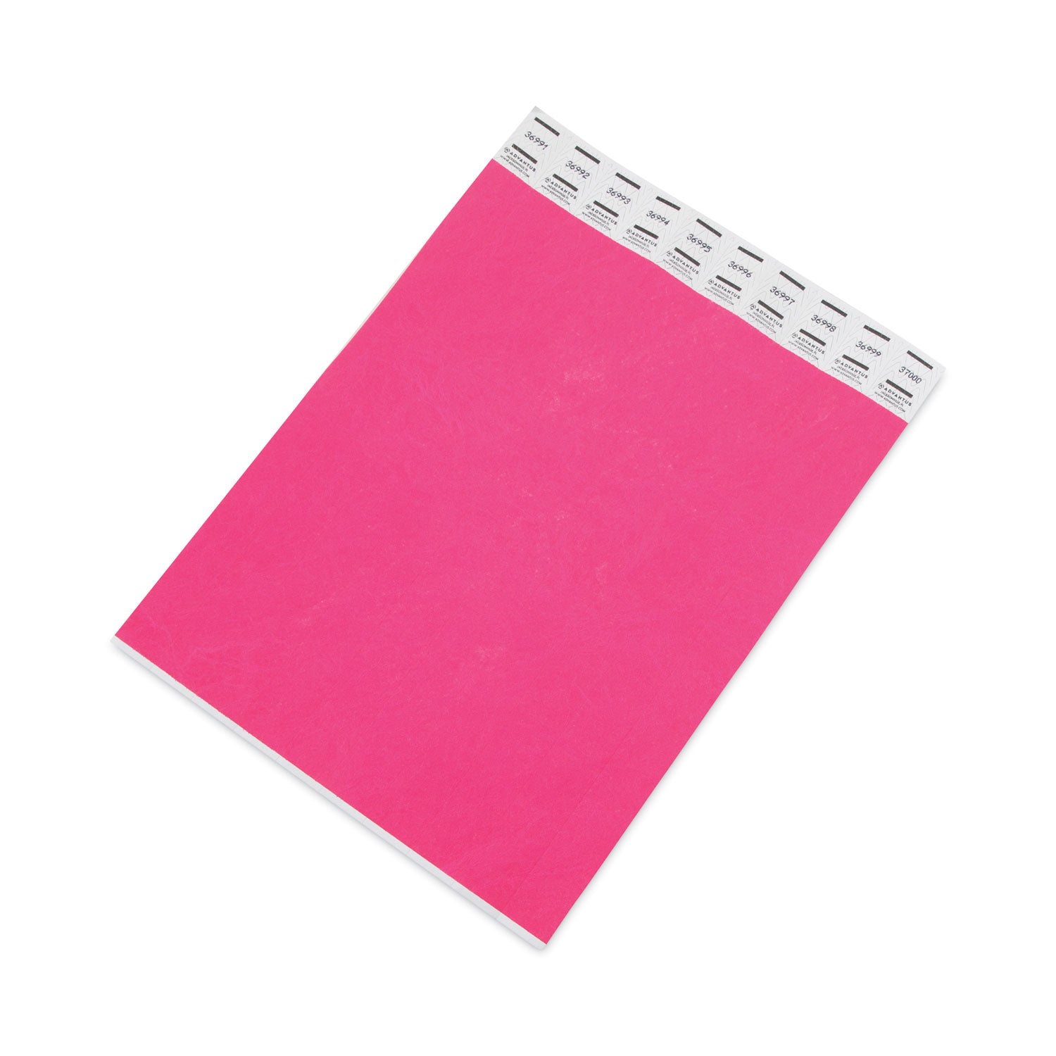 Advantus Crowd Management Wristbands, Sequentially Numbered, 9.75" x 0.75", Neon Pink, 500/Pack