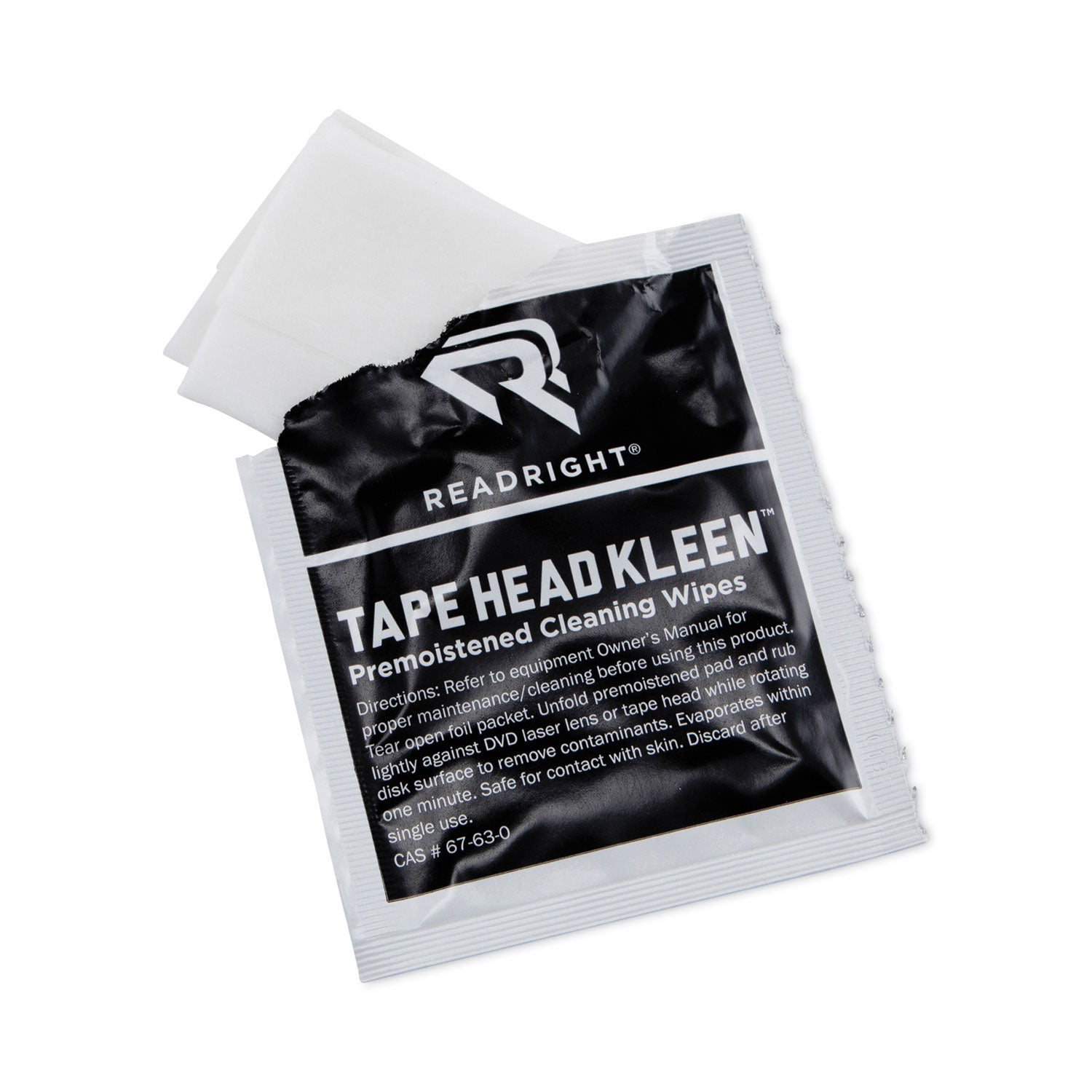 Read Right® Tape Head Kleen Pad, Individually Sealed Pads, 5 X 5, 80/box