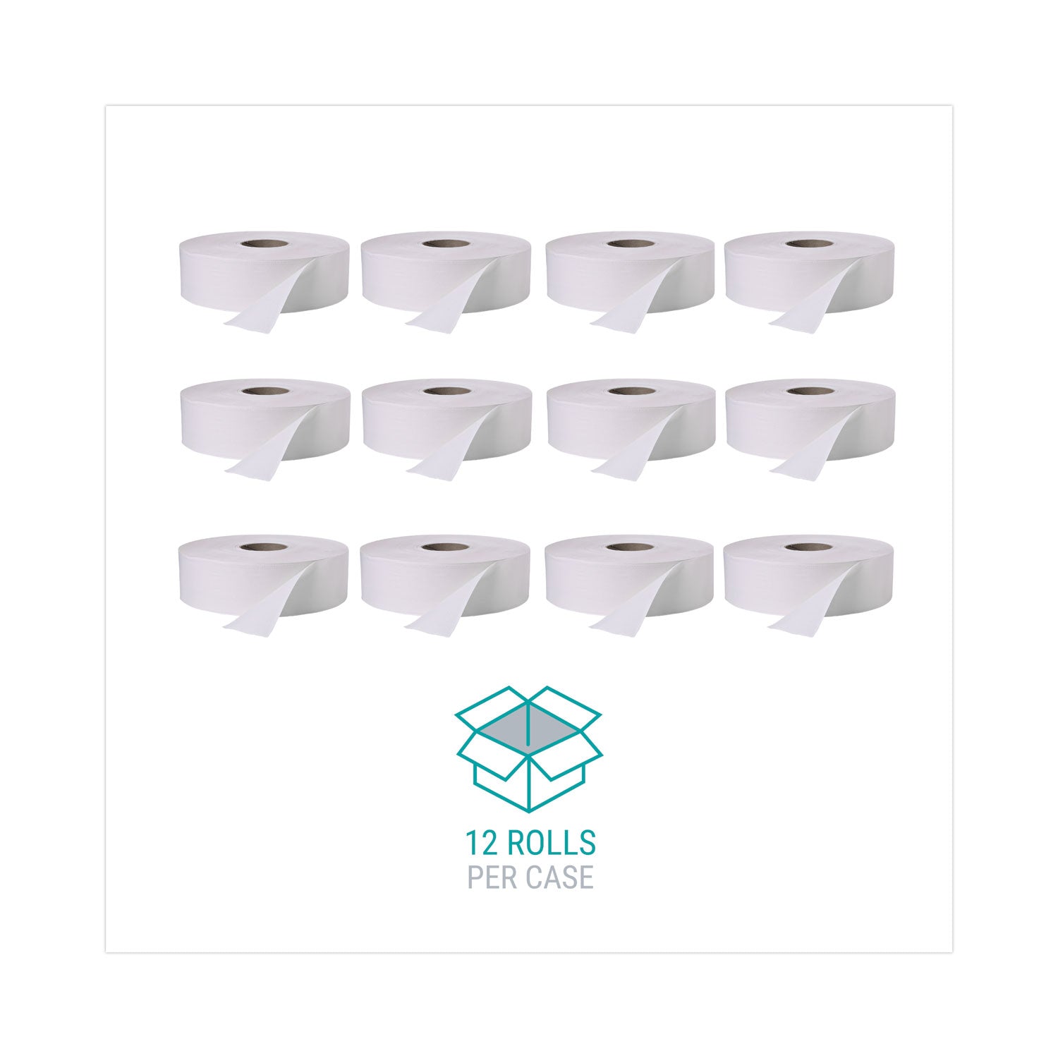 Windsoft® Jumbo Roll Bath Tissue, Septic Safe, 2 Ply, White, 3.4" x 1,000 ft, 12 Rolls/Carton