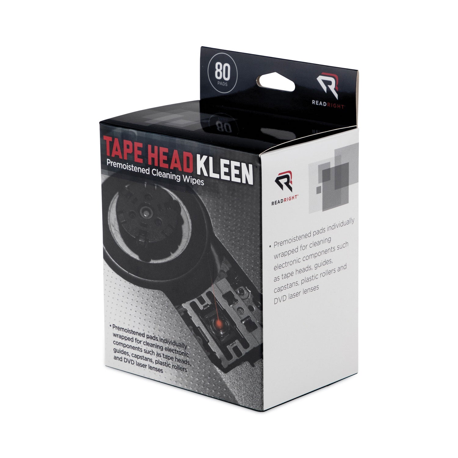 Read Right® Tape Head Kleen Pad, Individually Sealed Pads, 5 X 5, 80/box