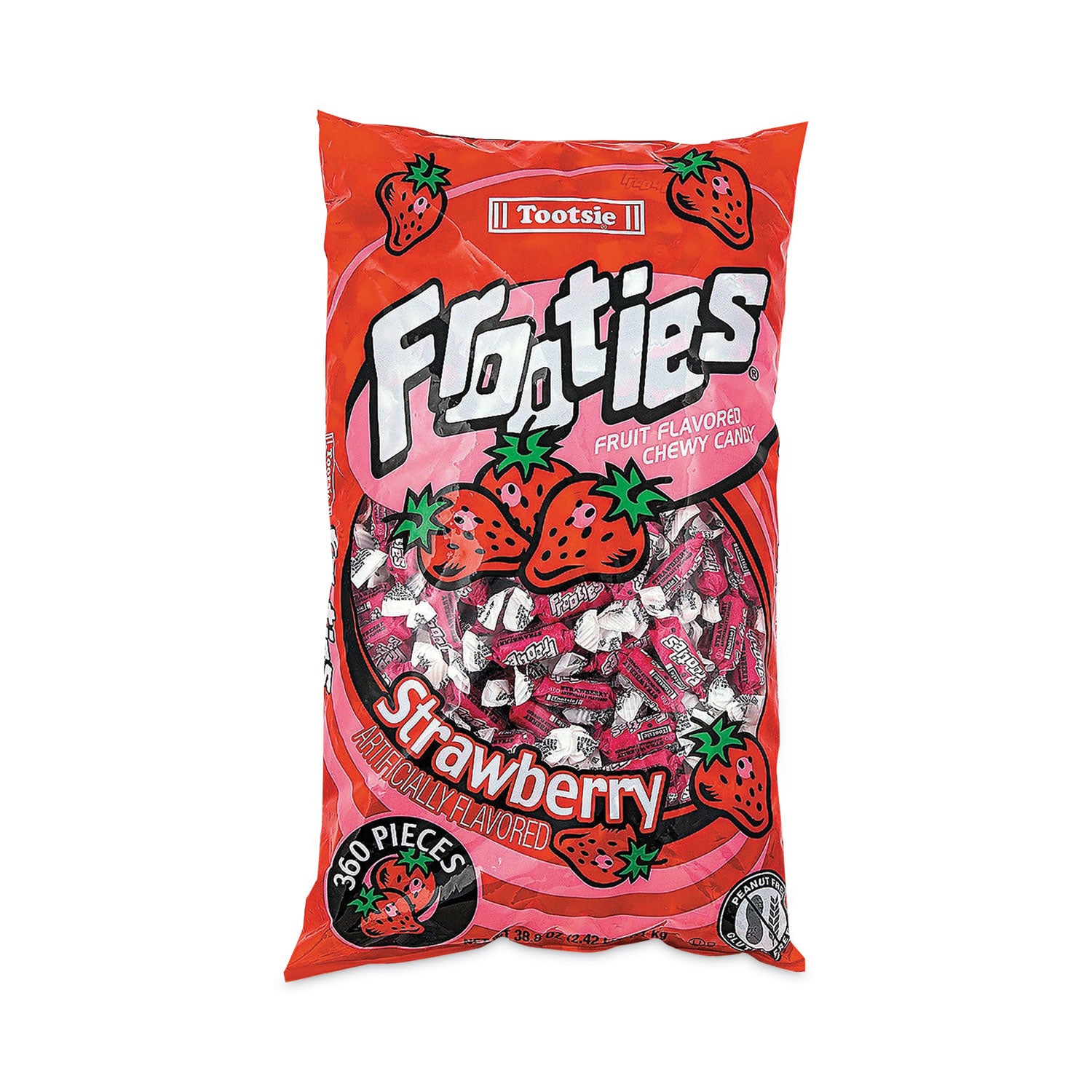 Tootsie Roll® Frooties, Strawberry, 38.8 oz Bag, 360 Pieces/Bag