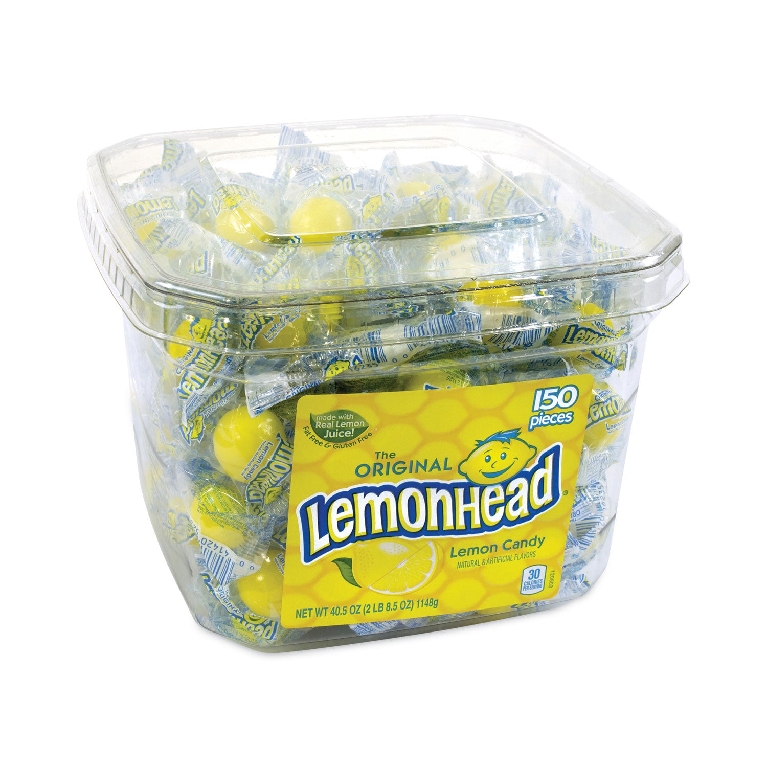 LemonHead® Lemon Candy, Individually Wrapped, 40.5 oz Tub, 150 Pieces