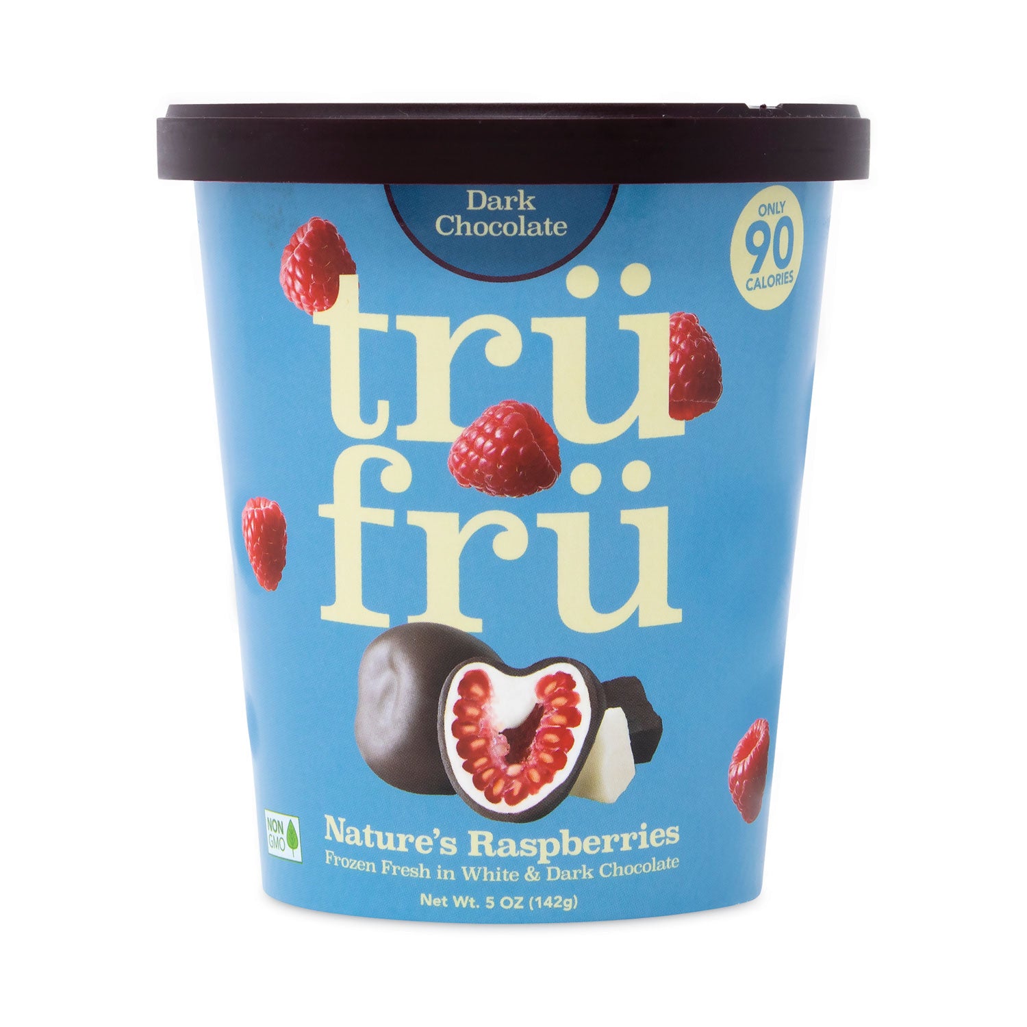 Nature's Hyper-Chilled Raspberries in White and Dark Chocolate, 5 oz Cup, 8/Carton