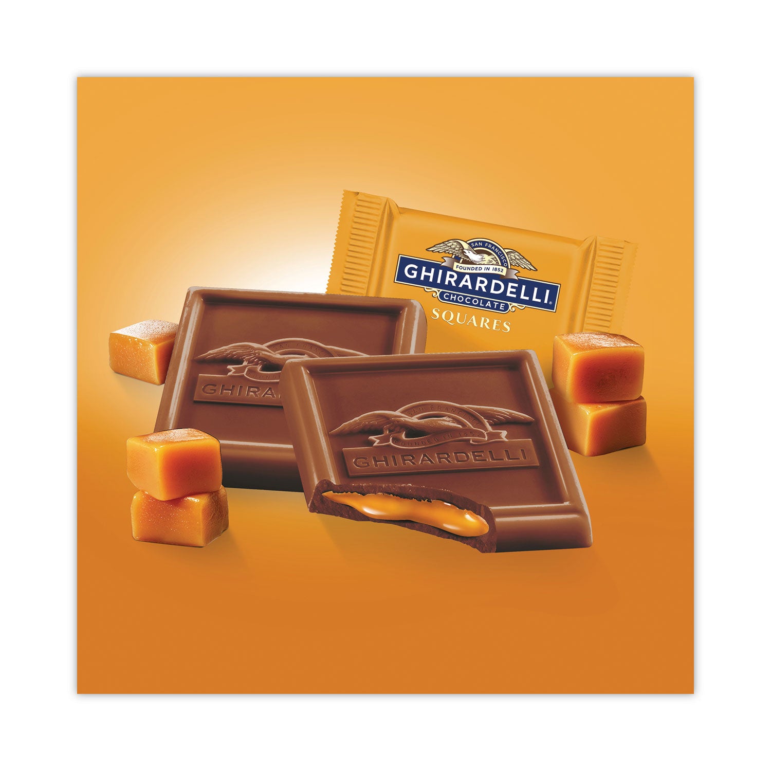 Ghirardelli® Milk Chocolate and Caramel Chocolate Squares, 15.96 oz Bag