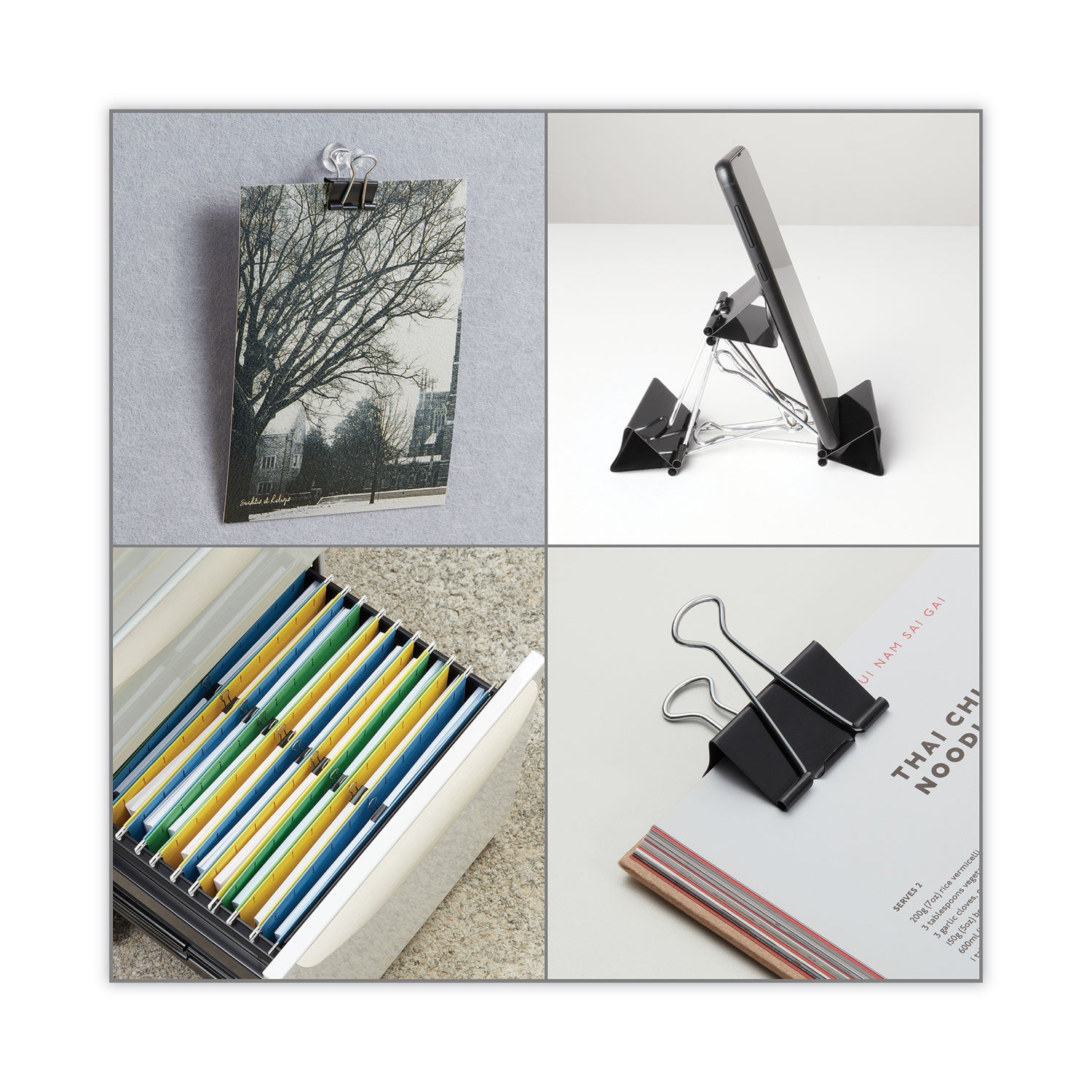 Universal® Binder Clip Value Pack, Mini, Black/Silver, 36/Box