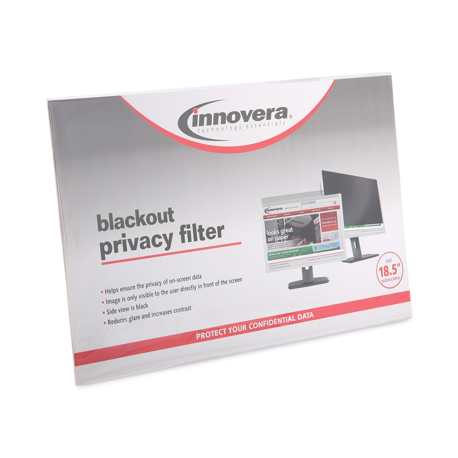 Innovera® Blackout Privacy Filter for 18.5" Widescreen Flat Panel Monitor, 16:9 Aspect Ratio