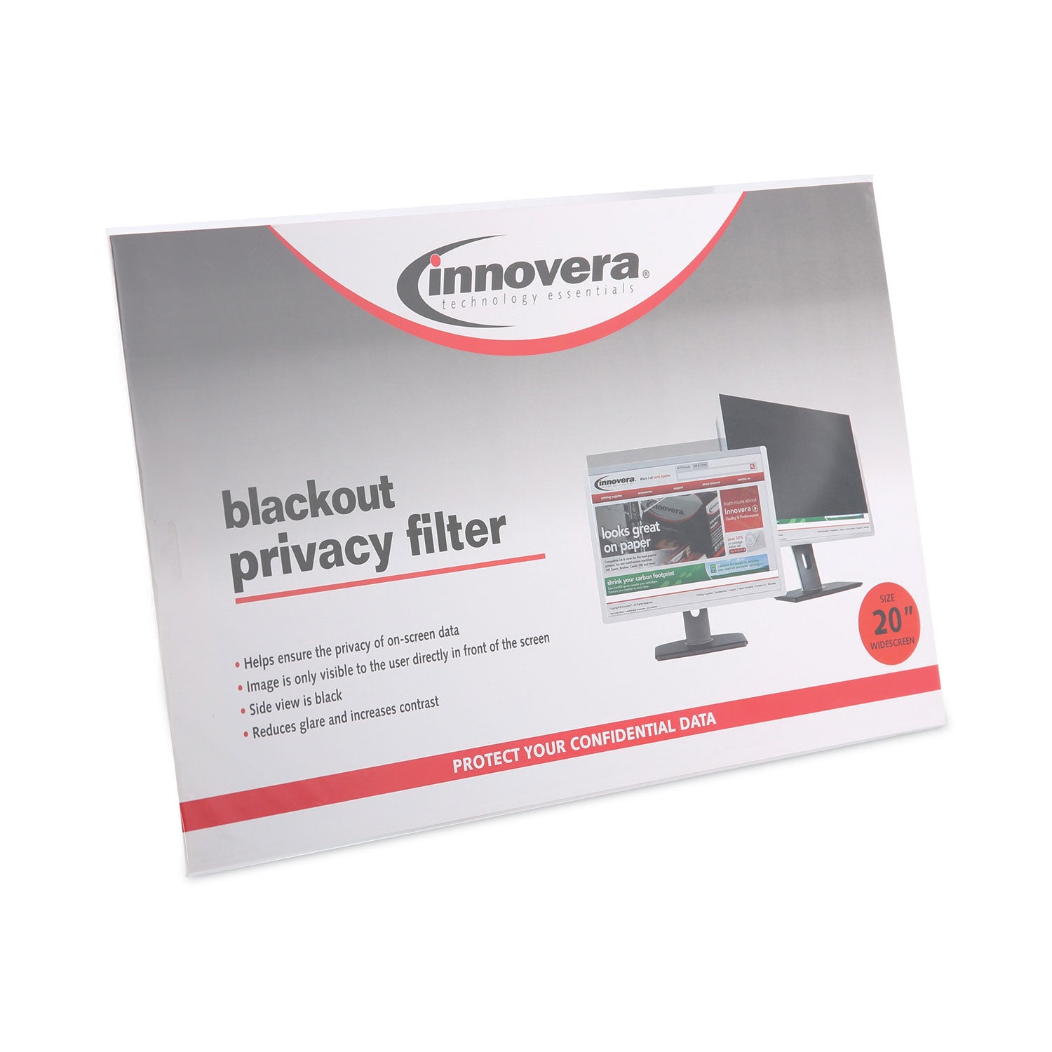 Innovera® Blackout Privacy Monitor Filter for 20.1" Widescreen Flat Panel Monitor, 16:10 Aspect Ratio