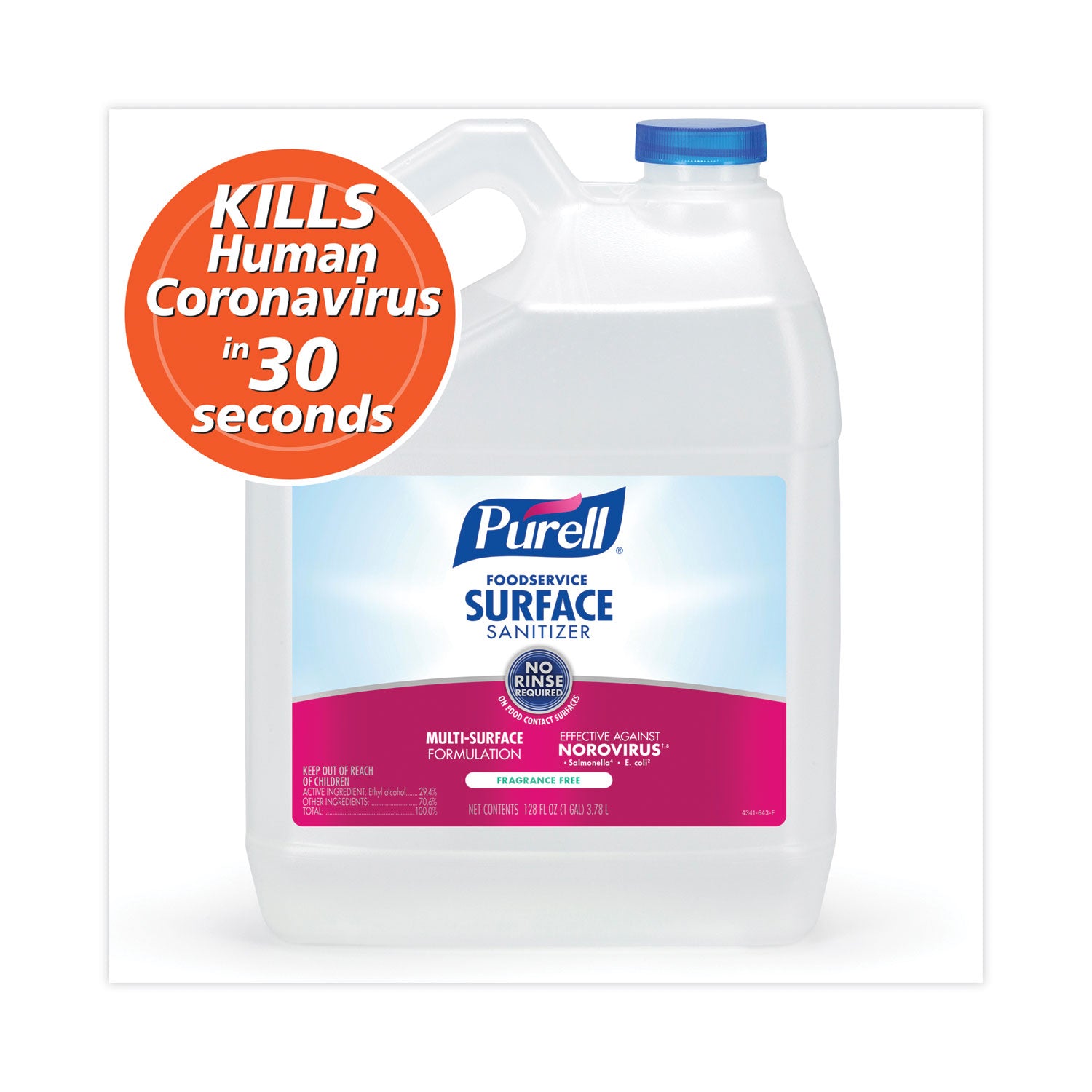 PURELL® Foodservice Surface Sanitizer, Fragrance Free, 1 Gal Bottle