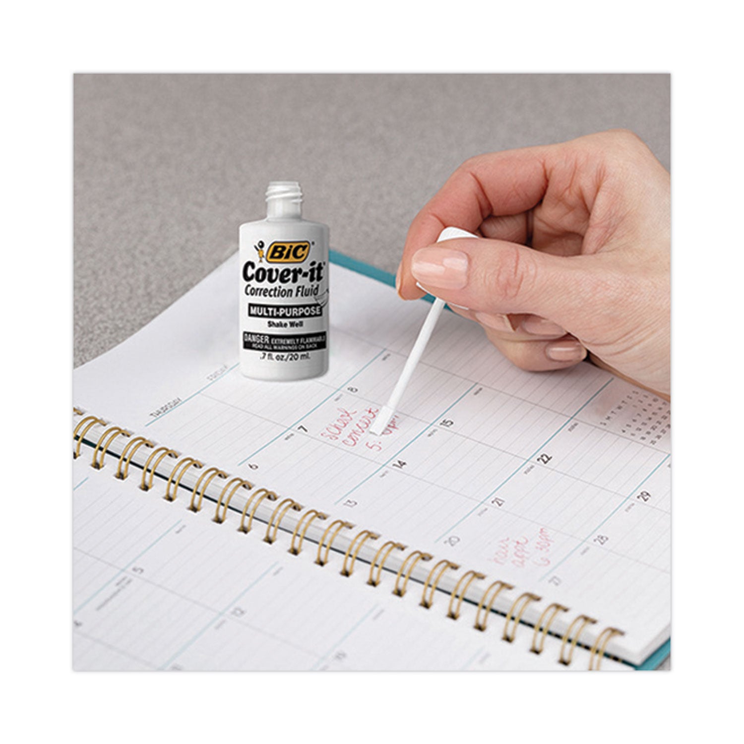 BIC® Cover-It Correction Fluid, 20 Ml Bottle, White, Dozen