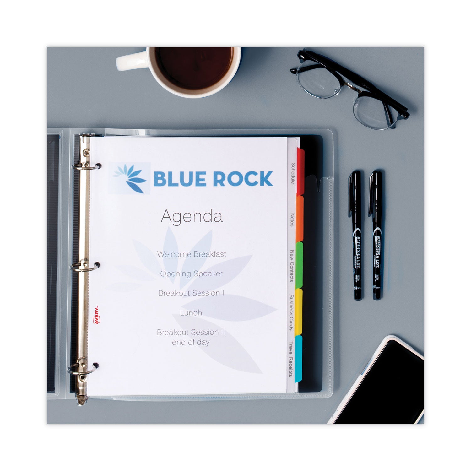 Avery® Clear Easy View Plastic Dividers With Multicolored Tabs And Sheet Protector, 5-Tab, 11 X 8.5, Clear, 1 Set