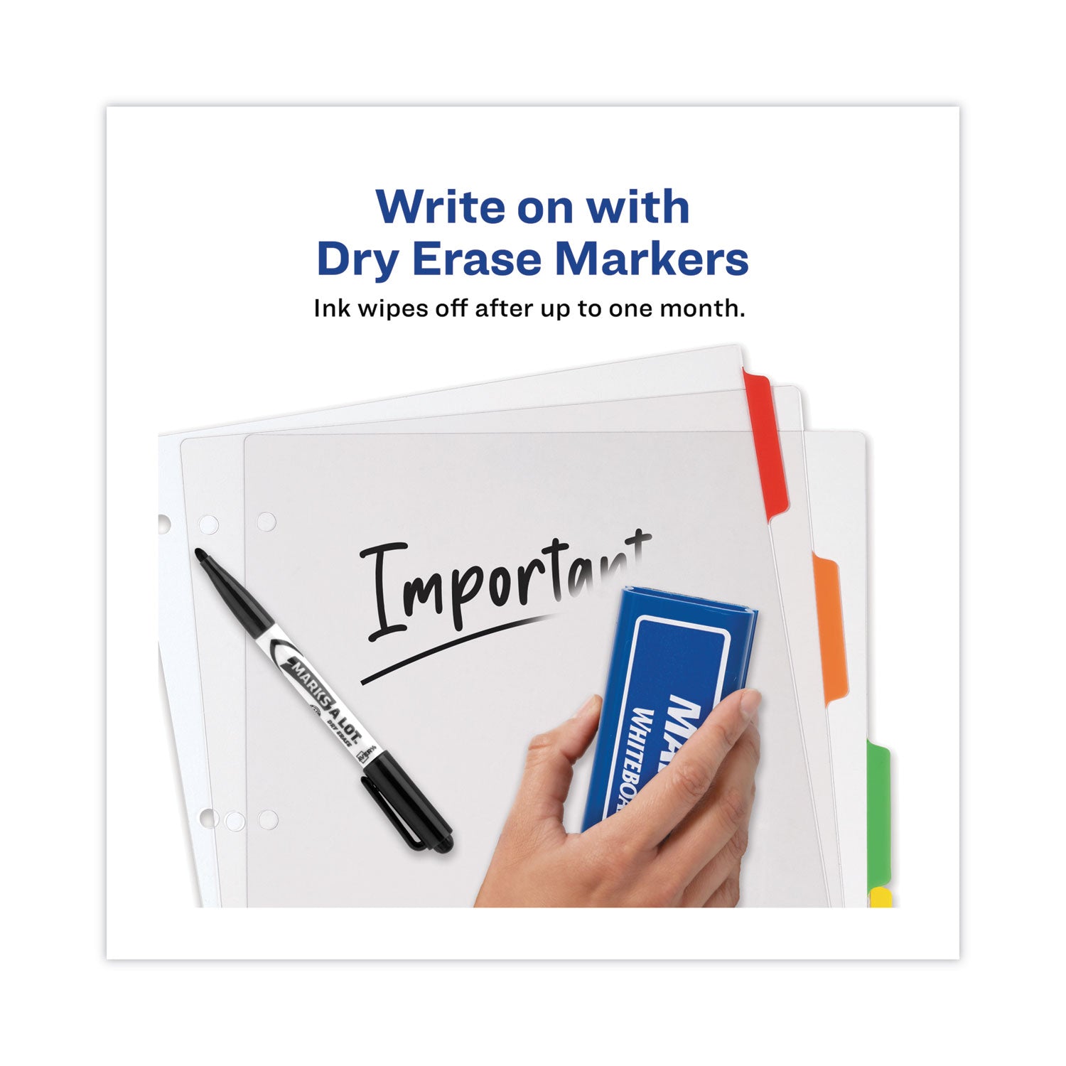 Avery® Clear Easy View Plastic Dividers With Multicolored Tabs And Sheet Protector, 5-Tab, 11 X 8.5, Clear, 1 Set