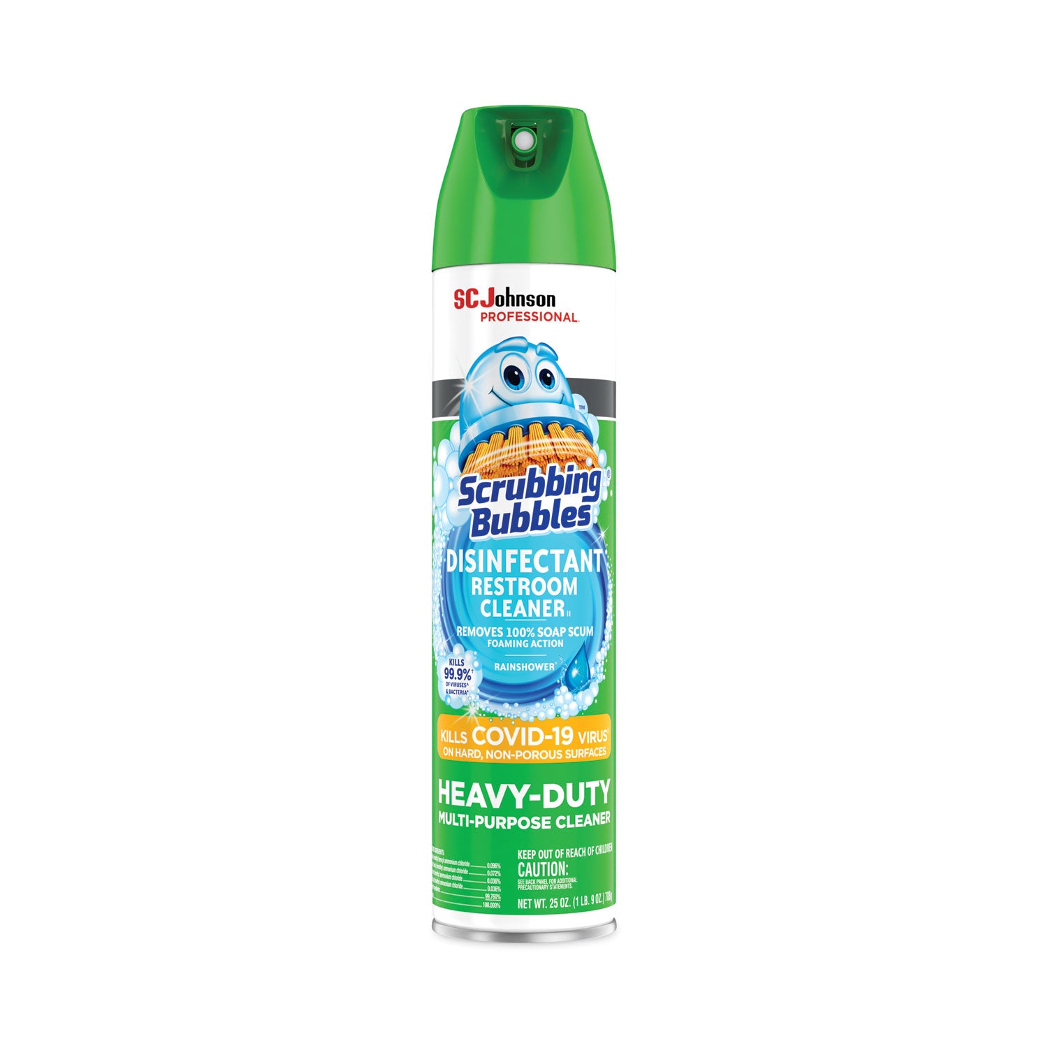 Scrubbing Bubbles® Disinfectant Restroom Cleaner Ii, Rain Shower Scent, 25 Oz Aerosol Spray, 12/carton