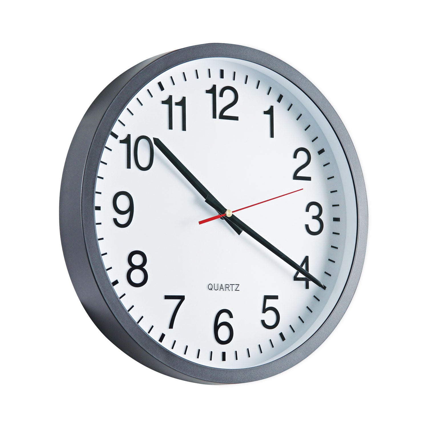 Universal® Classic Round Wall Clock, 12.63" Overall Diameter, Black Case, 1 Aa (sold Separately)