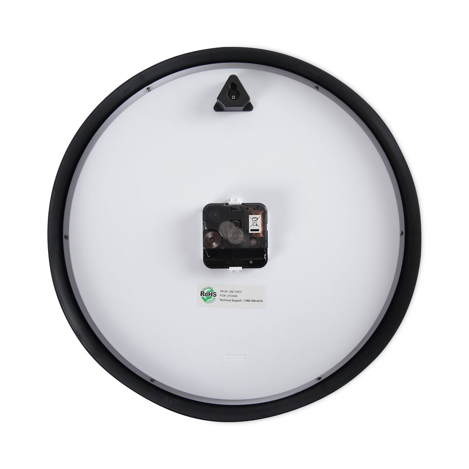 Universal® Classic Round Wall Clock, 12.63" Overall Diameter, Black Case, 1 Aa (sold Separately)