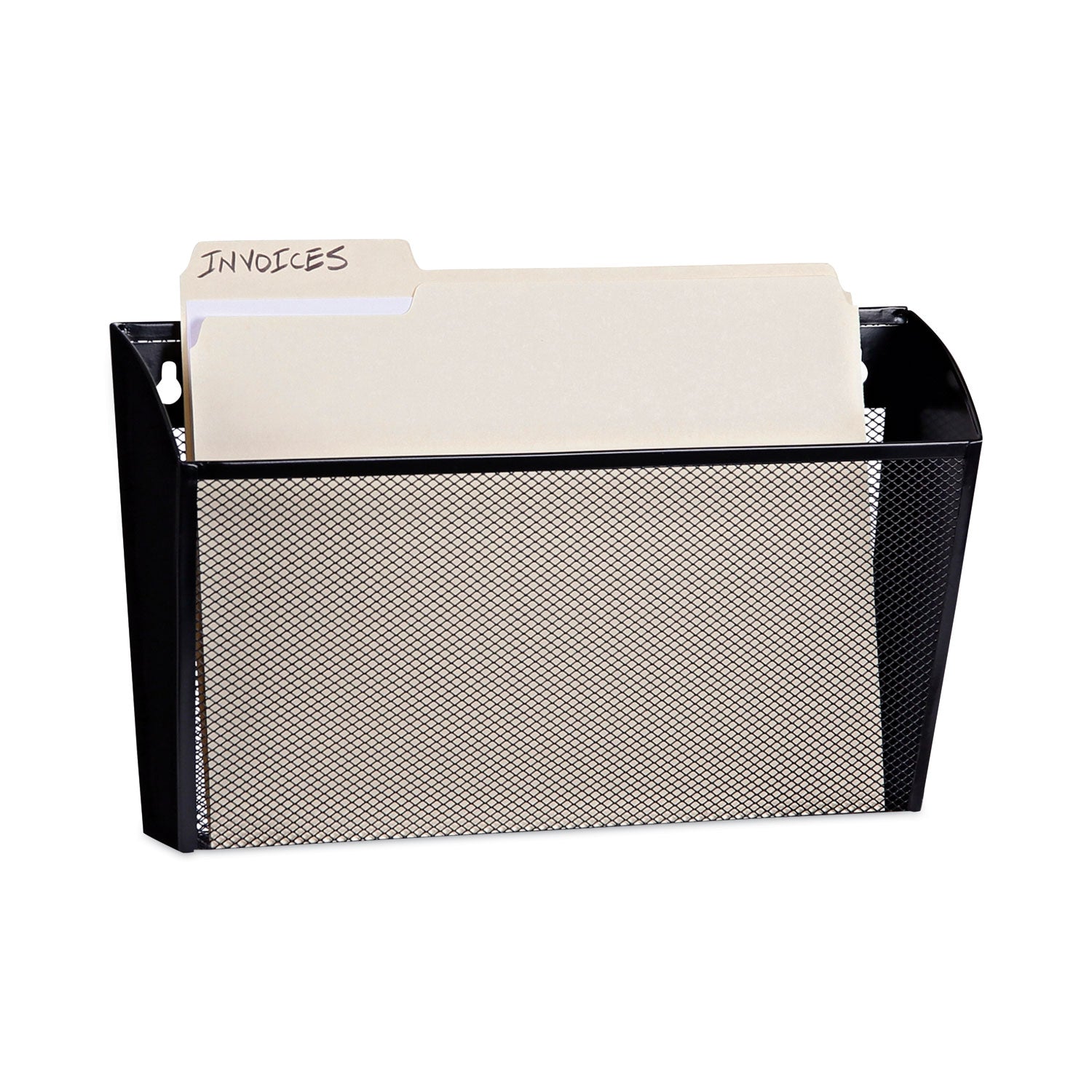 Universal® Metal Mesh Wall File, Letter Size, 14" x 3.1" x 8.2", Black