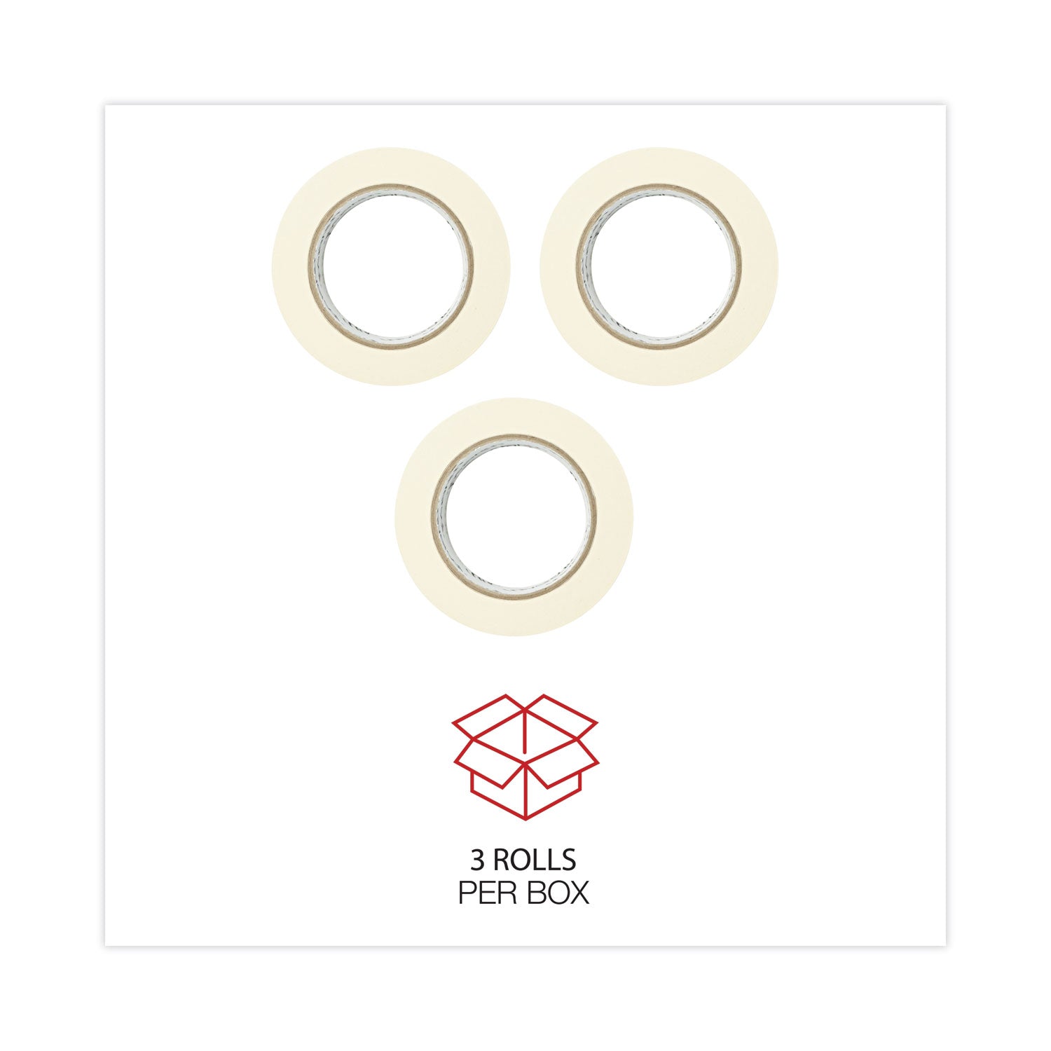 Universal® General-Purpose Masking Tape, 3" Core, 24 Mm X 54.8 M, Beige, 3/pack