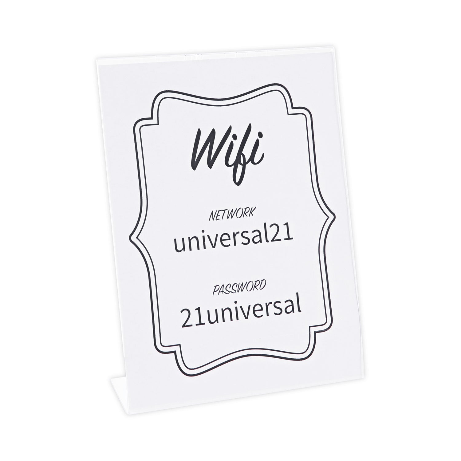 Universal® Clear L-Style Freestanding Frame, 8.5 x 11 Insert, 3/Pack