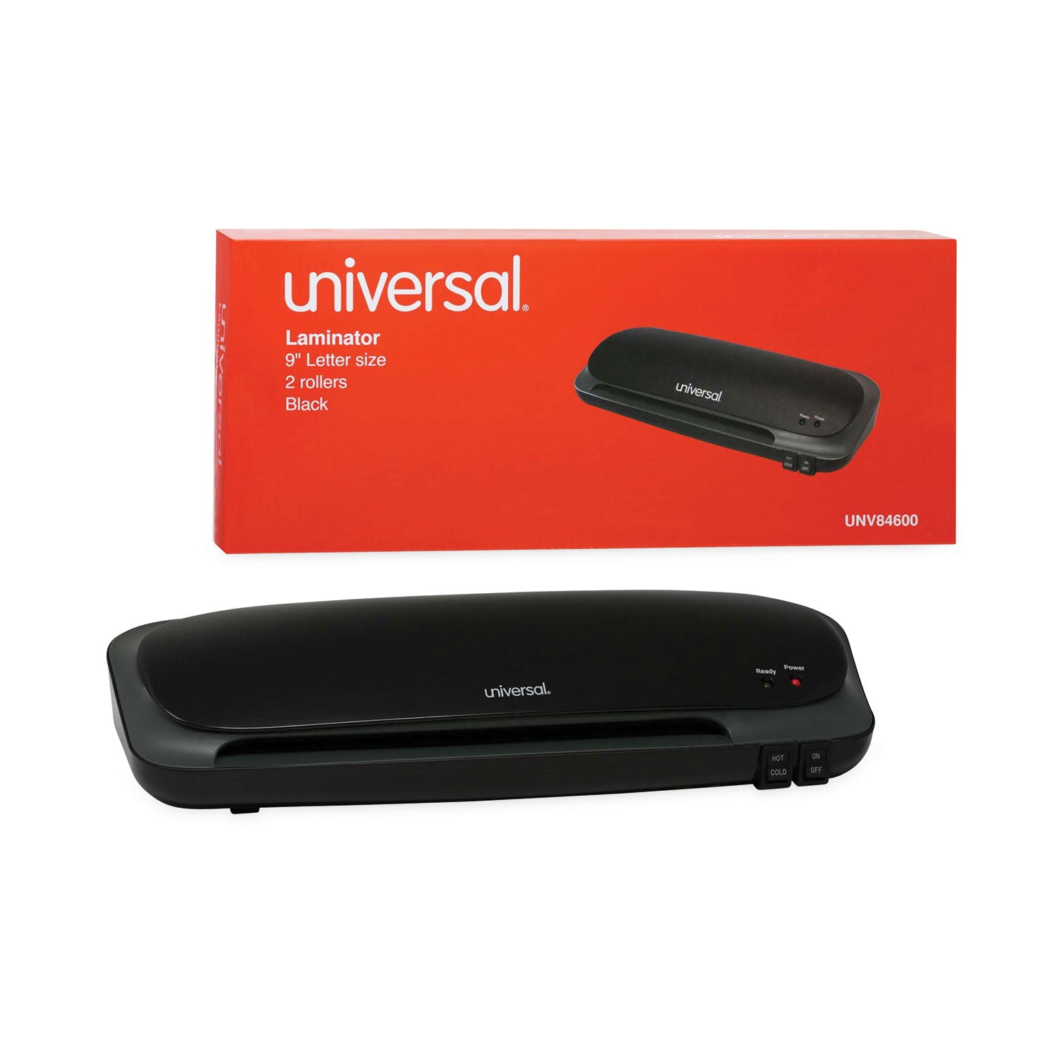 Universal® Deluxe Desktop Laminator, Two Rollers, 9" Max Document Width, 5 Mil Max Document Thickness