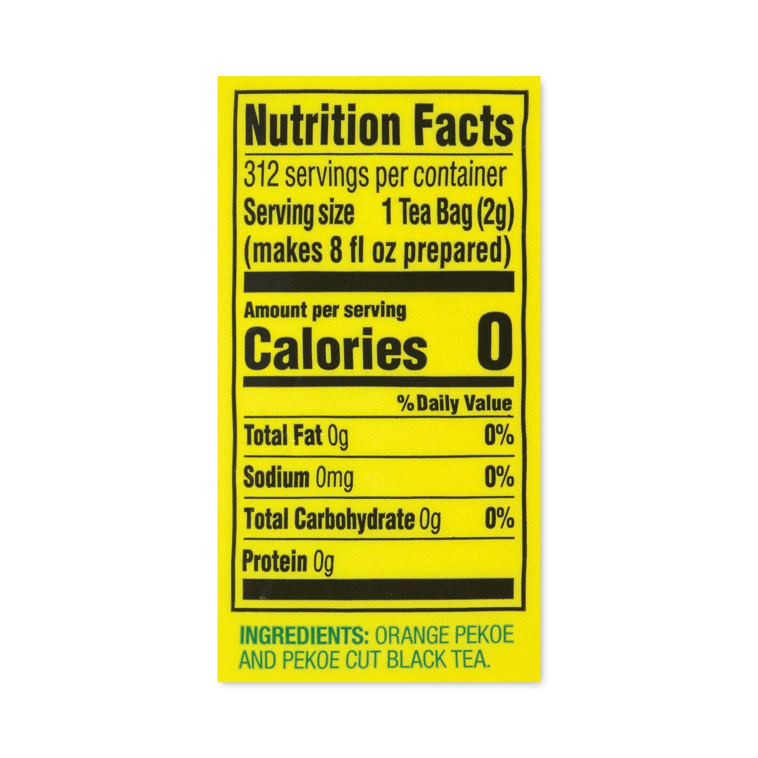 Lipton® Tea Bags, Black, 0.07 oz Bags, 312 Bags/Carton