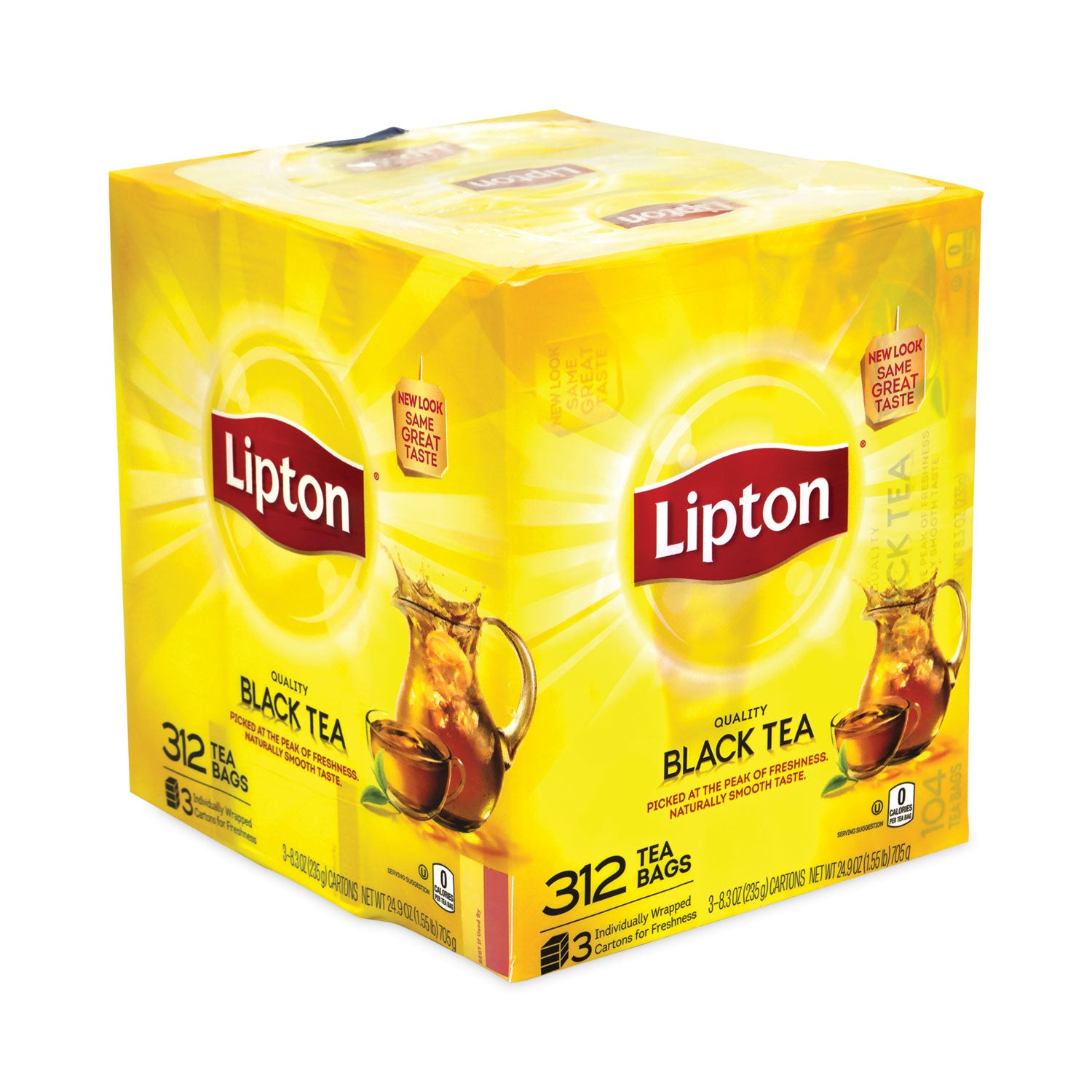 Lipton® Tea Bags, Black, 0.07 oz Bags, 312 Bags/Carton