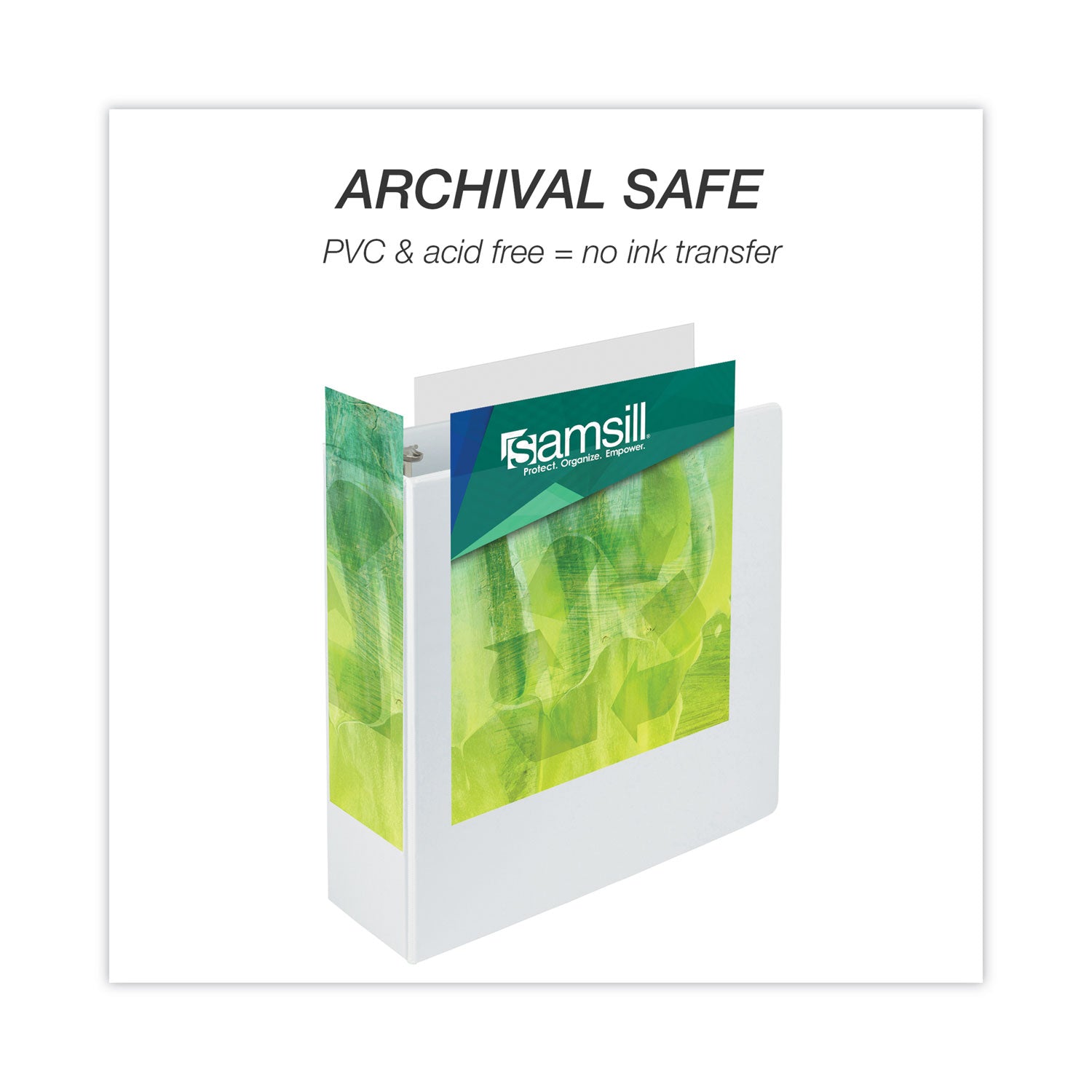 Samsill® Earth's Choice Plant-Based Round Ring View Binder, 3 Rings, 4" Capacity, 11 x 8.5, White