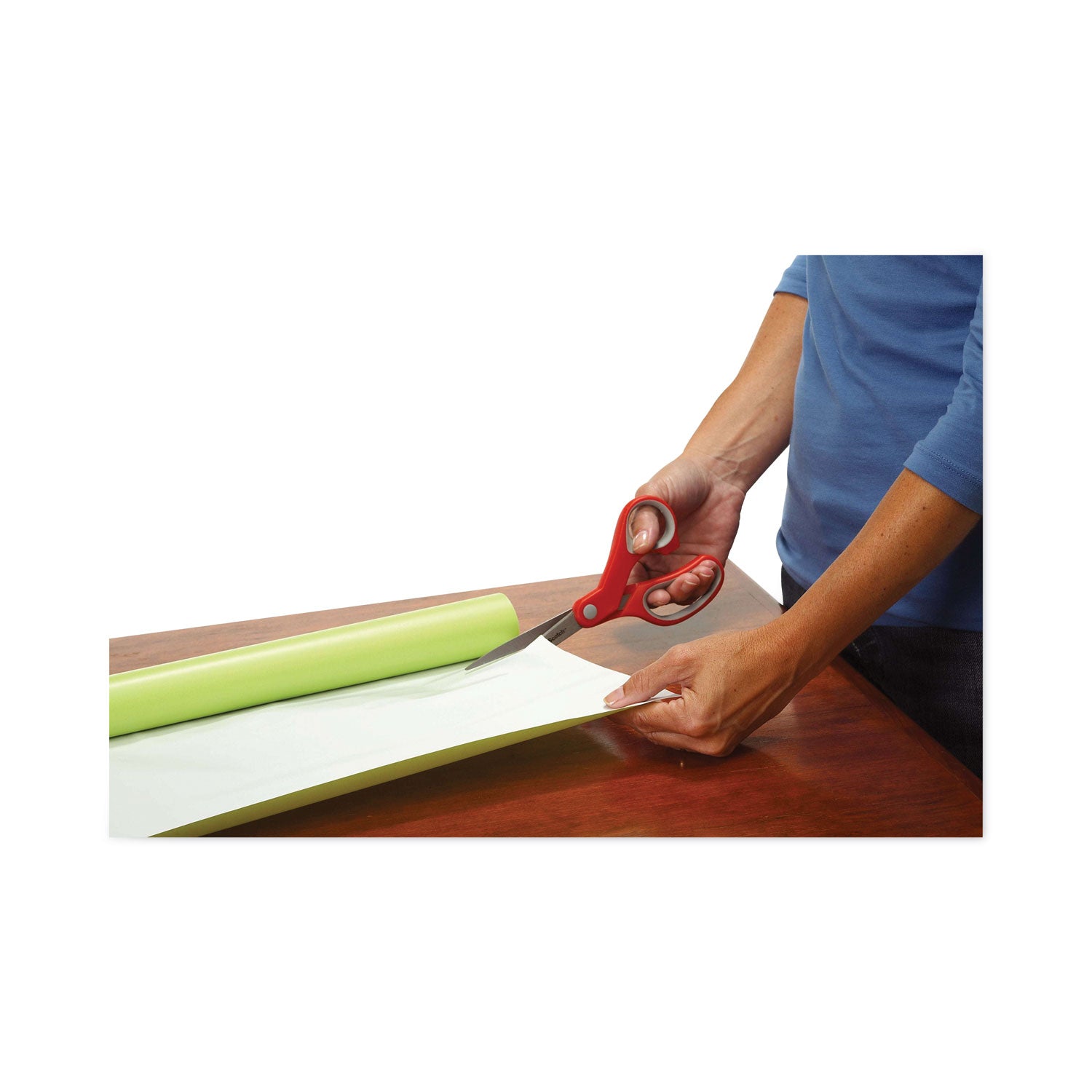 Scotch® Multi-Purpose Scissors, 8" Long, 3.38" Cut Length, Straight Gray/Red Handle