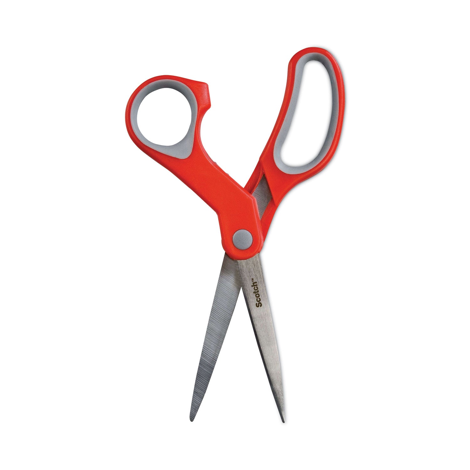 Scotch® Multi-Purpose Scissors, 8" Long, 3.38" Cut Length, Straight Gray/Red Handle