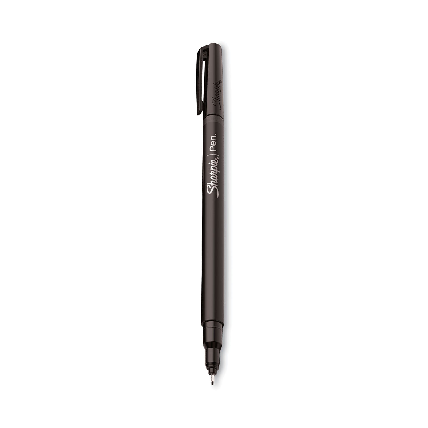 Sharpie® Water-Resistant Ink Porous Point Pen, Stick, Fine 0.4 mm, Black Ink, Black Barrel, 4/Pack