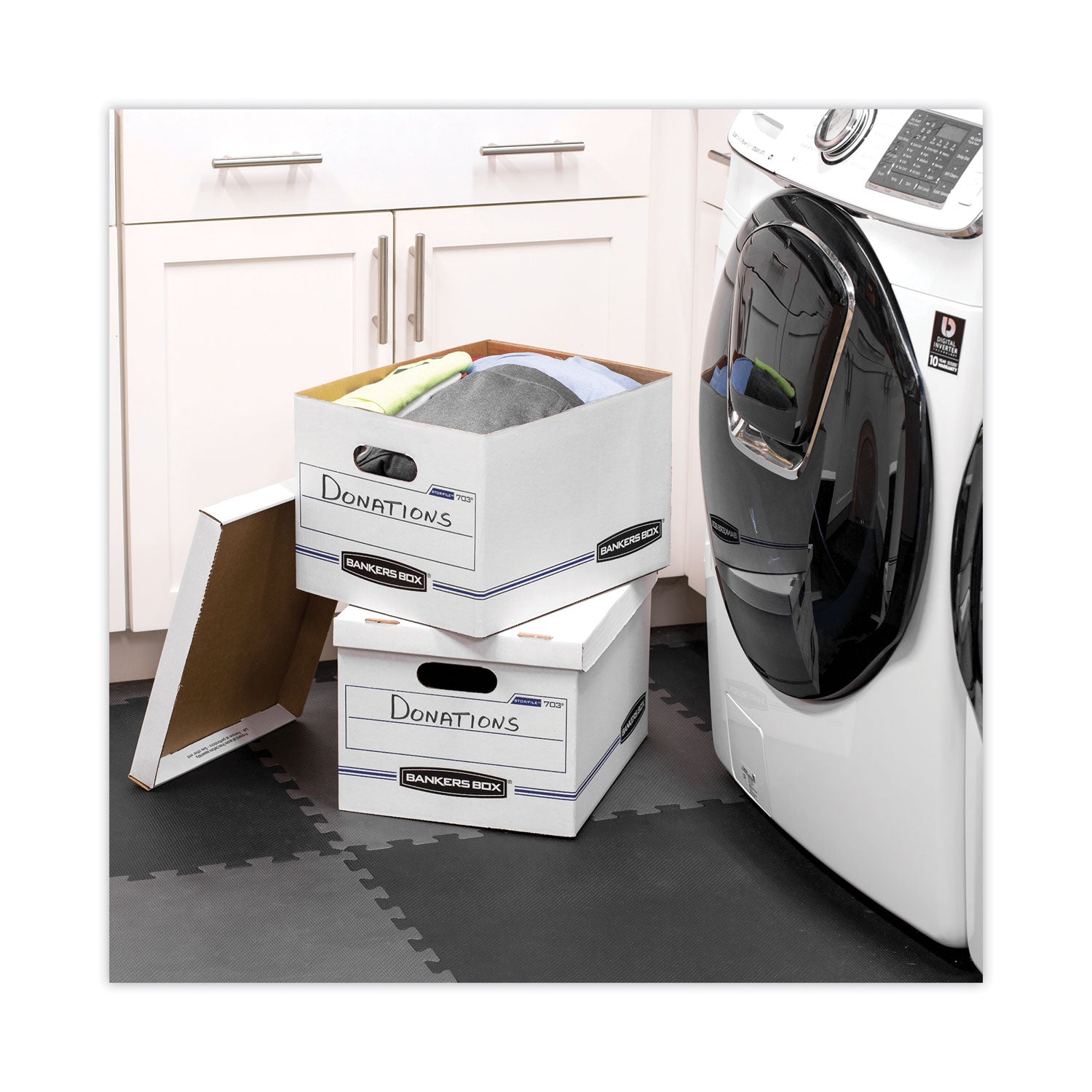 Bankers Box® Stor/file Storage Box, Letter/legal Files, 12.5" X 16.25" X 10.5", White, 6/pack