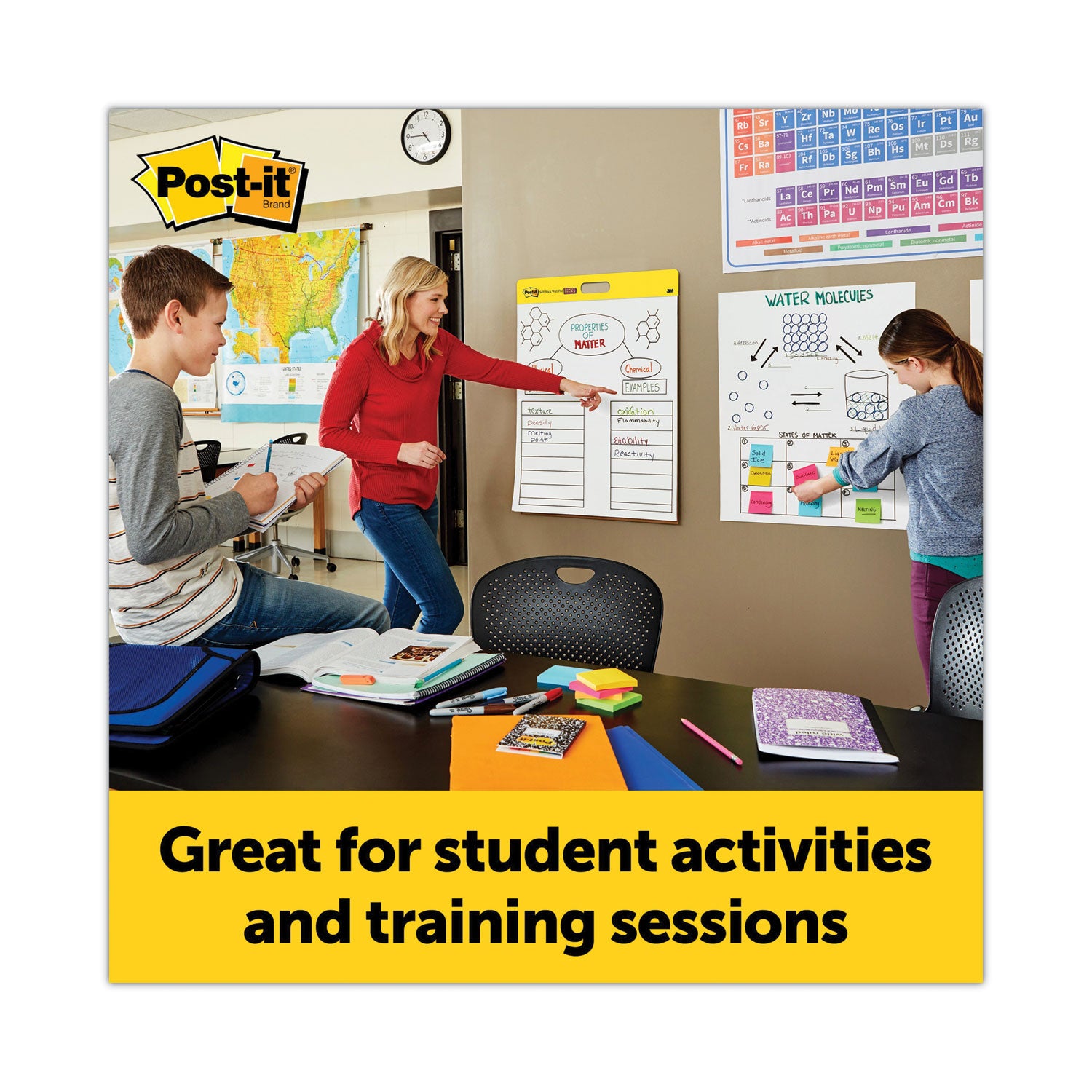 Post-it® Easel Pads Super Sticky Self-Stick Wall Pad, Unruled, 20 x 23, White, 20 Sheets/Pad, 2 Pads/Pack, 2 Packs/Carton