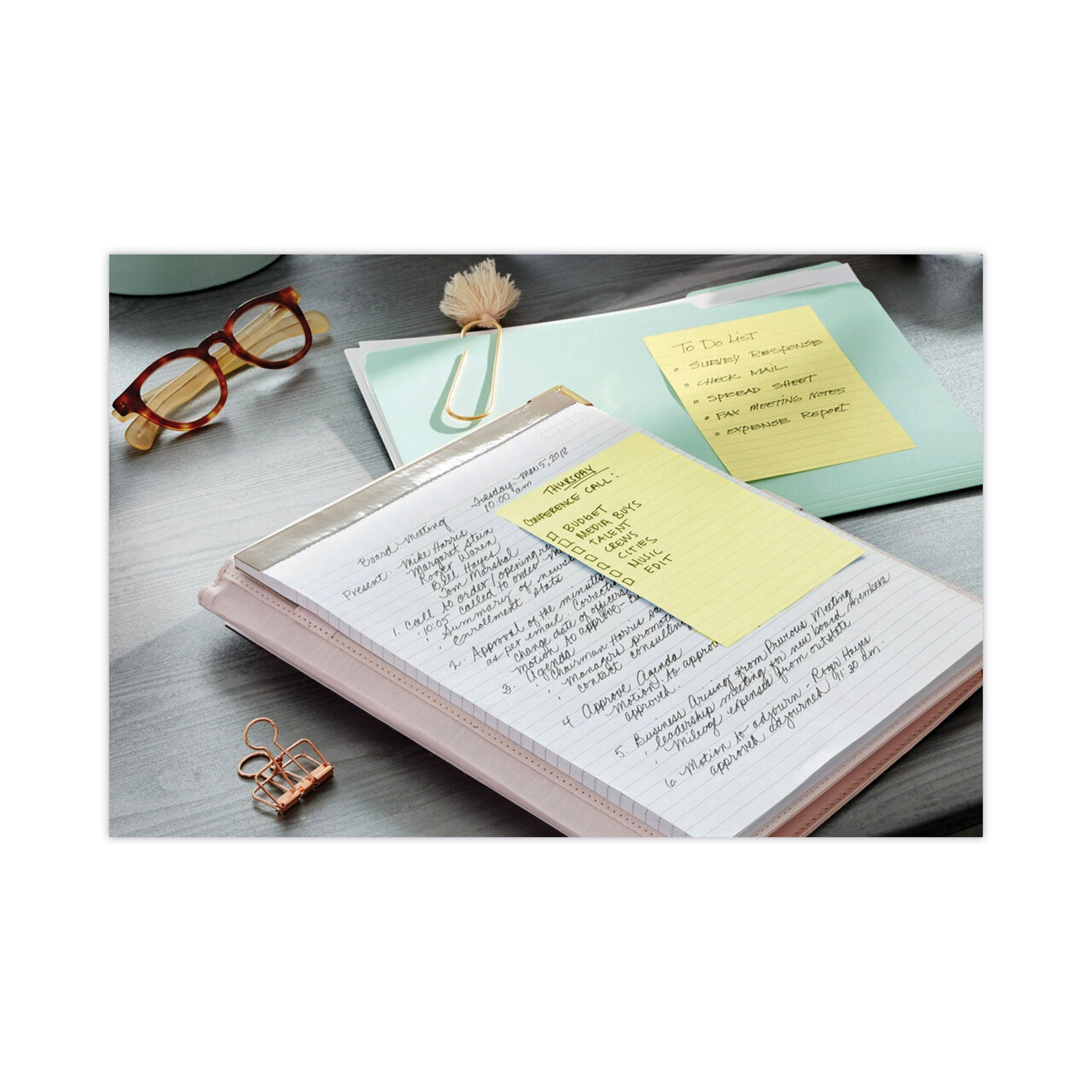 Post-it® Greener Notes Original Recycled Note Pads, Note Ruled, 4" x 6", Canary Yellow, 100 Sheets/Pad, 12 Pads/Pack