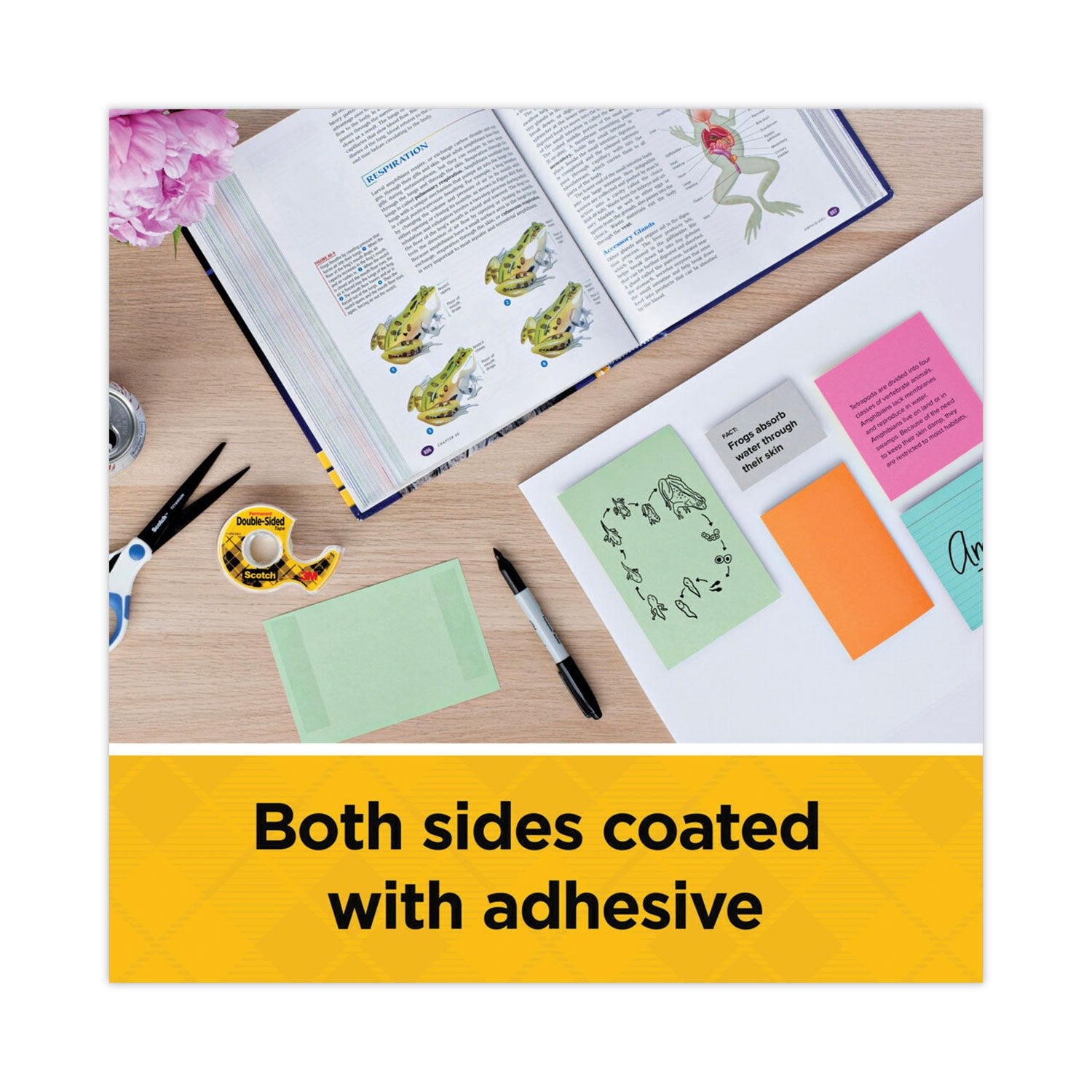 Scotch® Double-Sided Removable Tape In Handheld Dispenser, 1" Core, 0.75" X 33.33 Ft, Clear