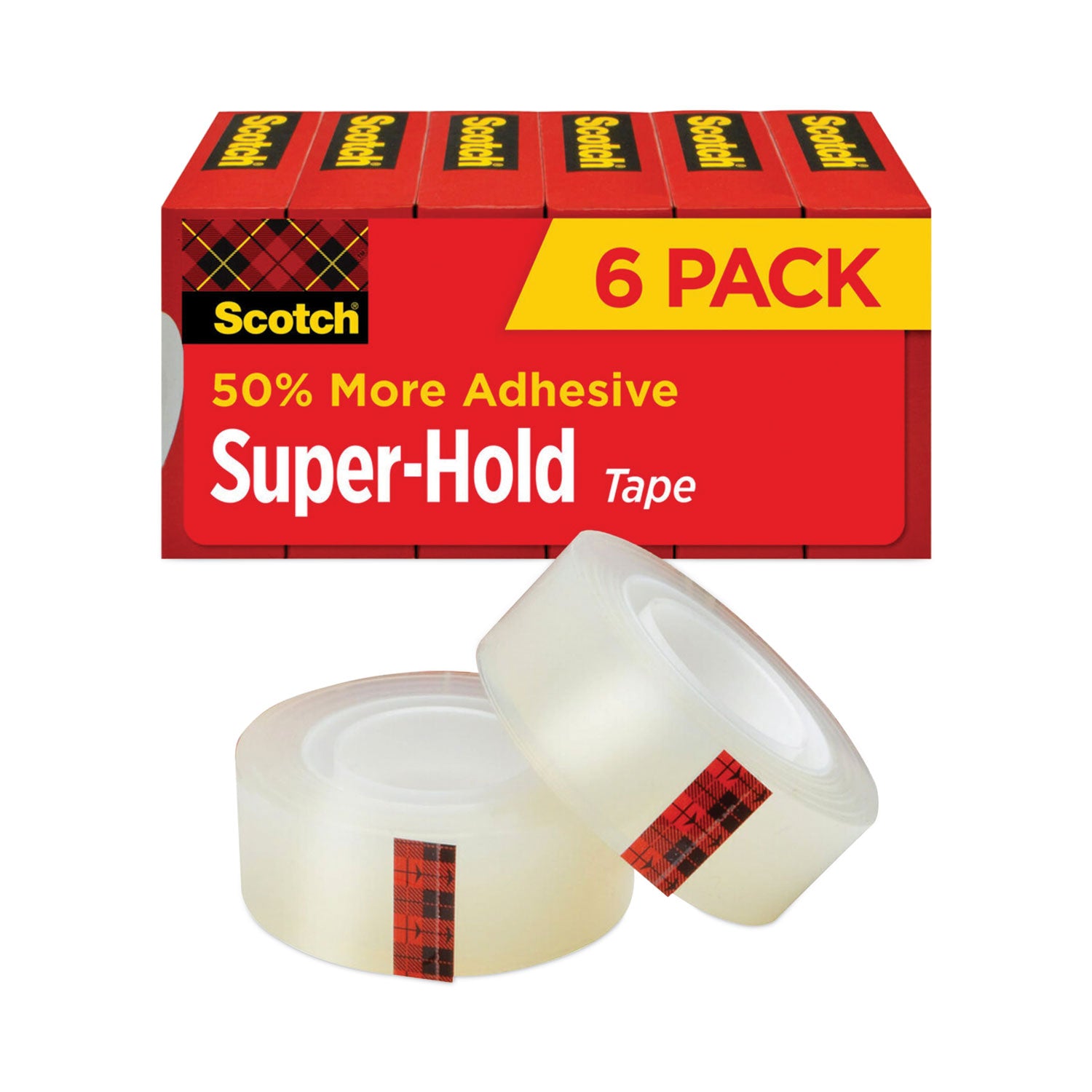 Super-Hold Tape Refill, 1" Core, 0.75" x 27.77 yds, Transparent, 6/Pack