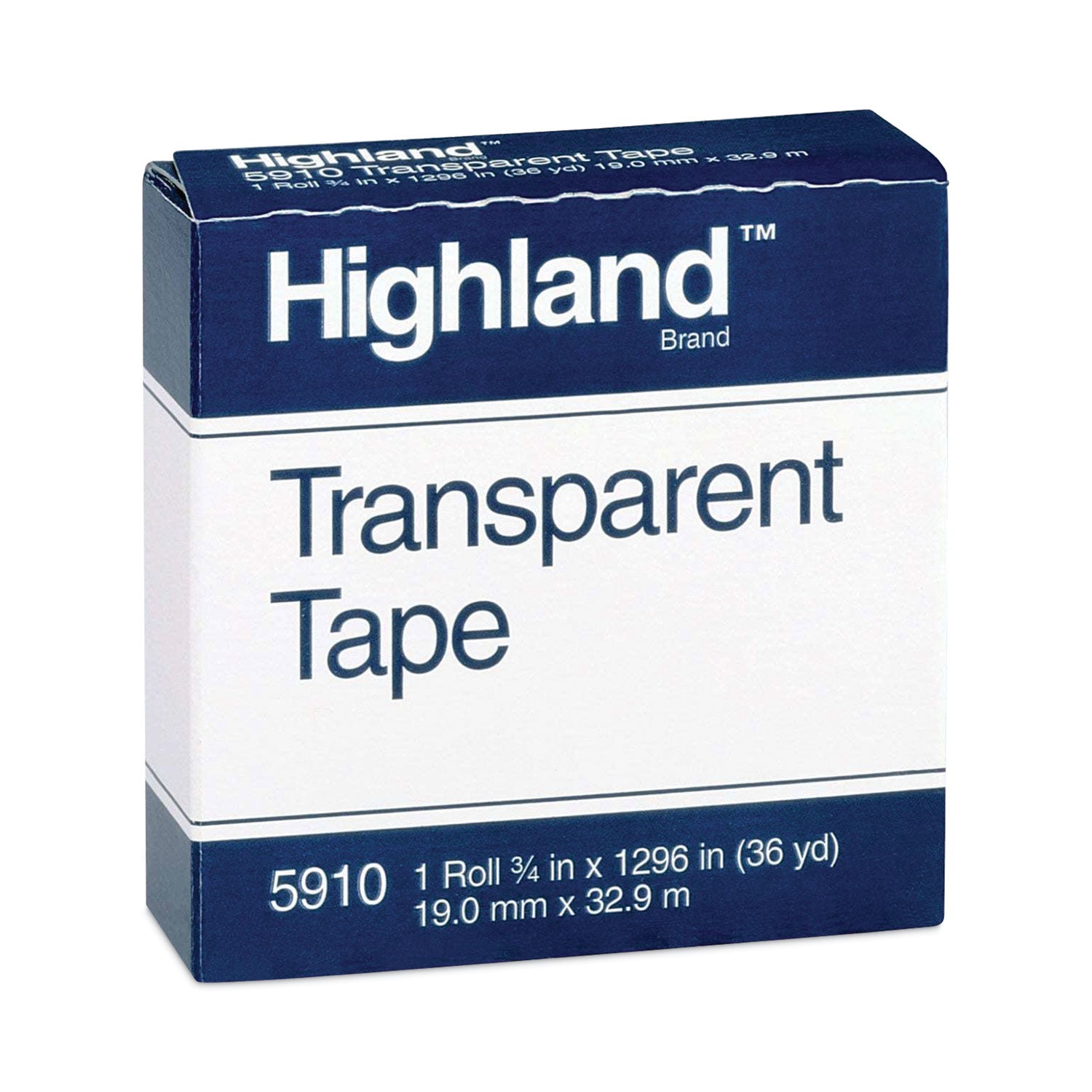Highland™ Transparent Tape, 1" Core, 0.75" X 36 Yds, Clear