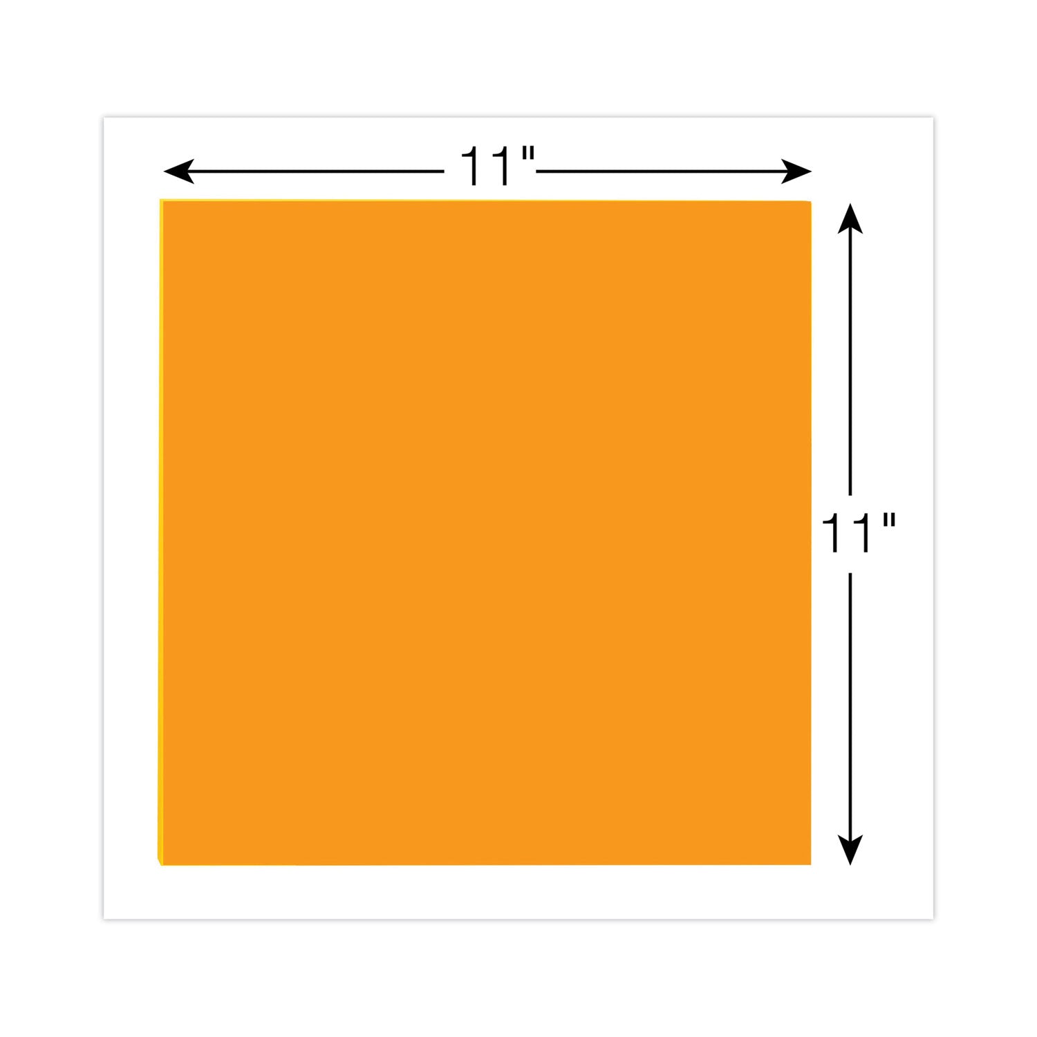 Post-it® Notes Super Sticky Big Notes, Unruled, 11 x 11, Orange, 30 Sheets