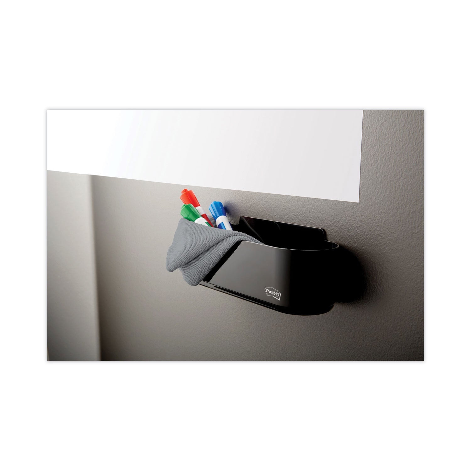 Post-it® Dry Erase Accessory Tray, 8.5" x 3" x 5.25", Black