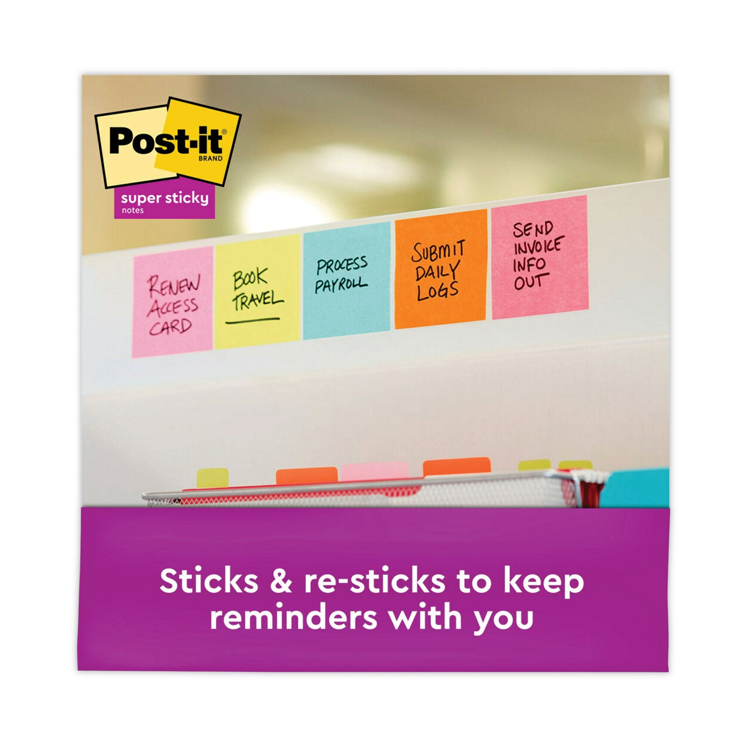 Post-it® Dispenser Notes Super Sticky Pop-up 3 x 3 Note Refill Cabinet Pack, 3" x 3", Supernova Neons Collection Colors, 100 Sheets/Pad, 18 Pads/Pack