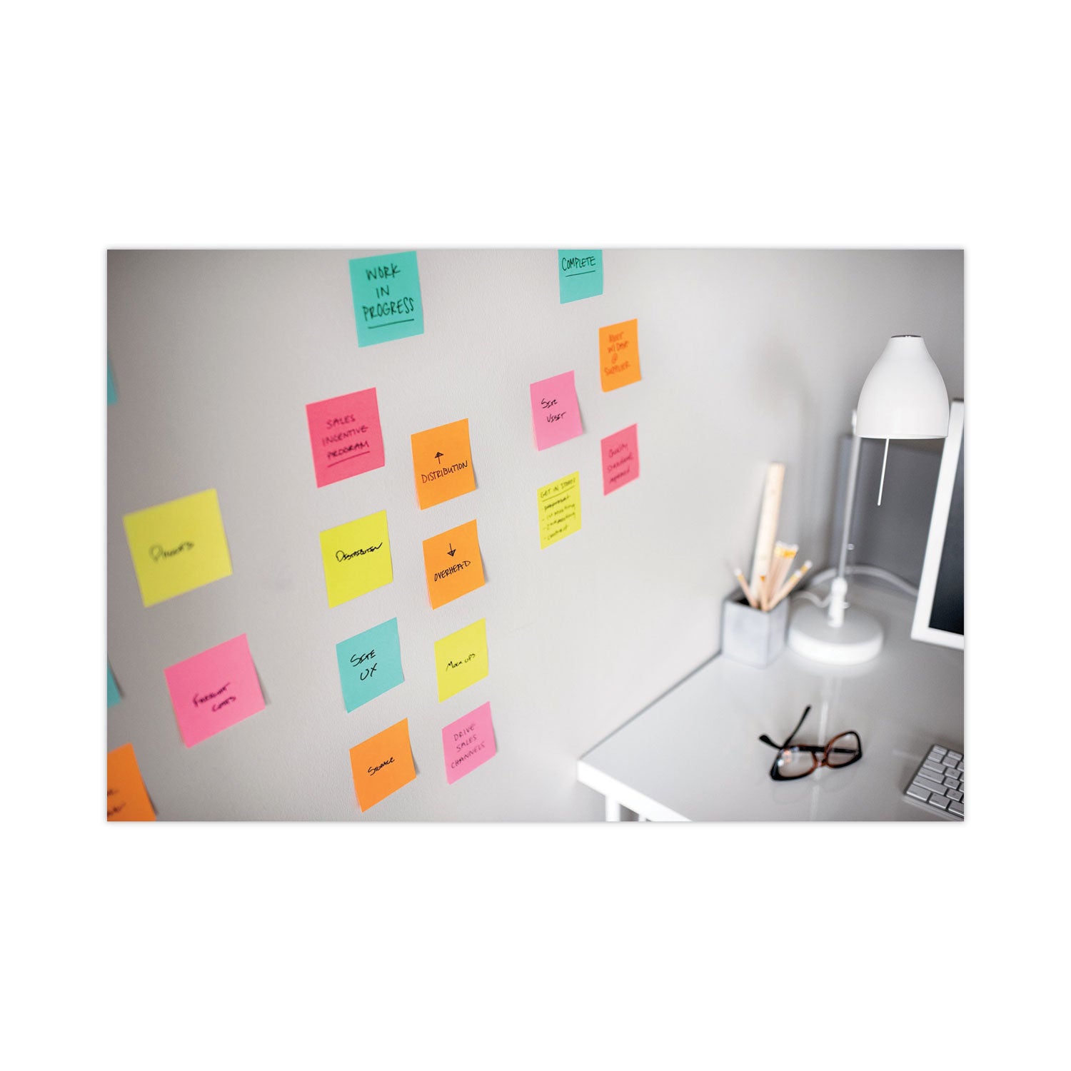 Post-it® Dispenser Notes Super Sticky Pop-up 3 x 3 Note Refill Cabinet Pack, 3" x 3", Supernova Neons Collection Colors, 100 Sheets/Pad, 18 Pads/Pack
