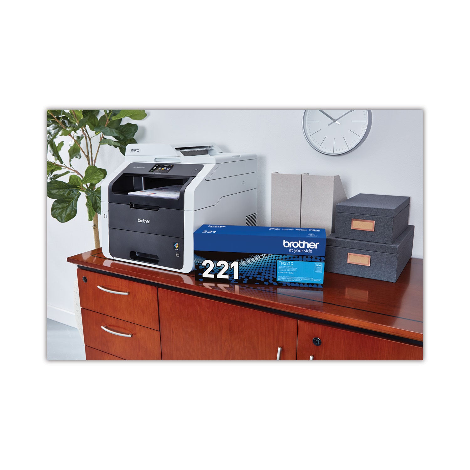 Brother Tn221c Toner, 1,400 Page-Yield, Cyan