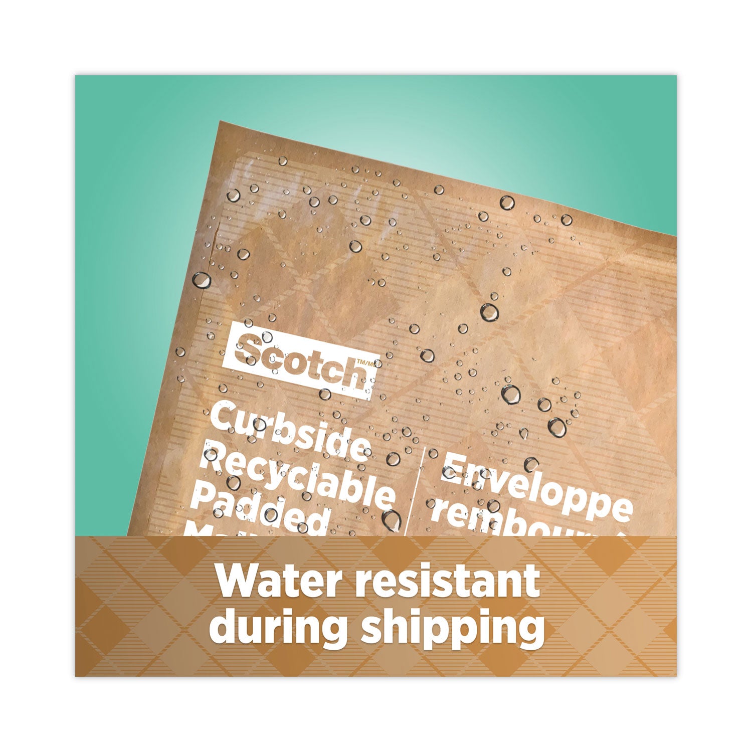 Scotch™ Curbside Recyclable Padded Mailer, #0, Bubble Cushion, Self-Adhesive Closure, 7 x 11.25, Natural Kraft, 100/Carton