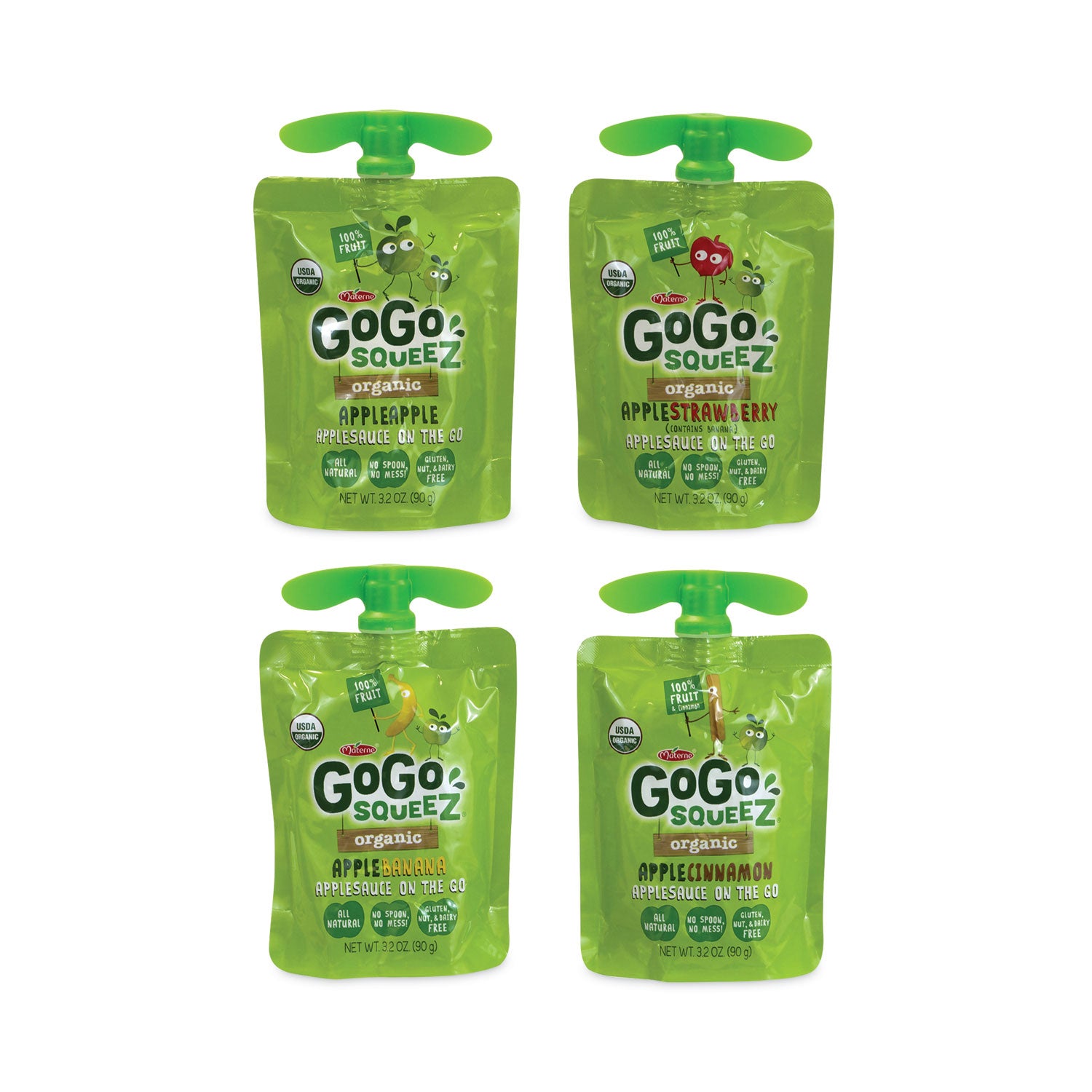 GoGo Squeez® Fruit On The Go, Variety Applesauce, 3.2 oz Pouch, 20/Carton