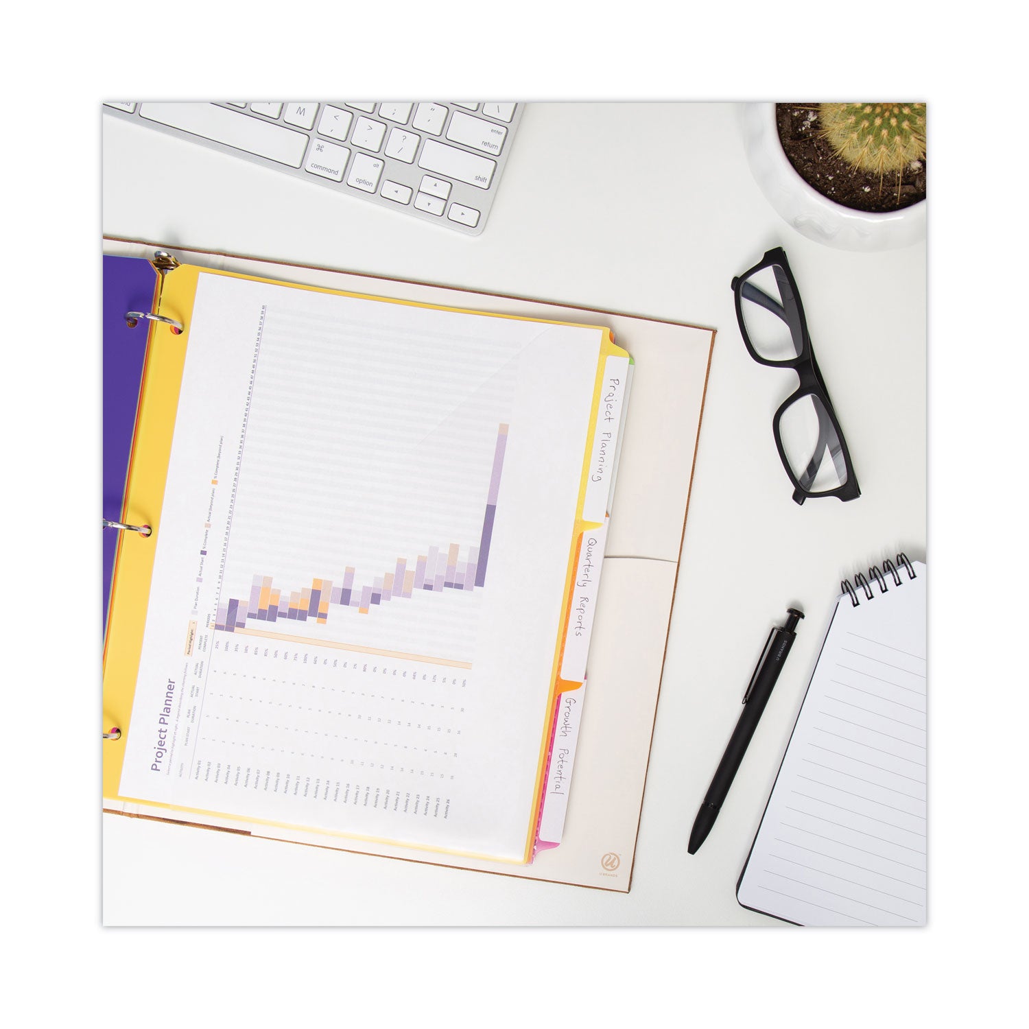 Smead Three-Ring Binder Poly Index Dividers with Pocket, 1/3-Cut Tabs, 11.25 x 9.75, Assorted Colors, 10 Sets